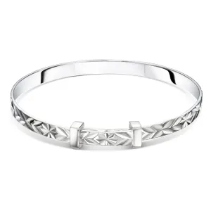 Little Star Maeve Diamond Cut Sterling Silver Baby Bangle LSB0481