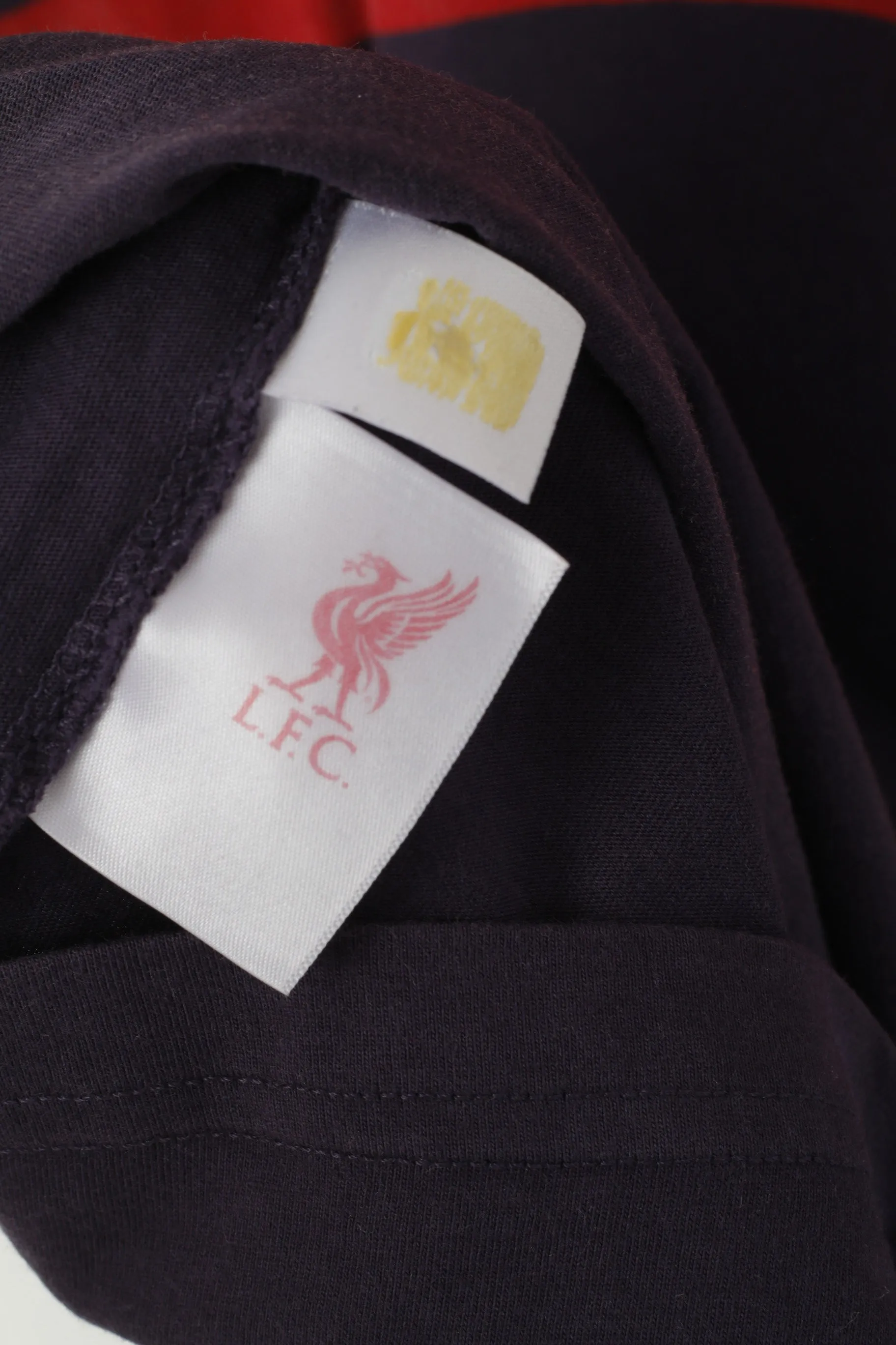 Liverpoll Football Club Men L T- Shirt Purple Cotton LFC Crew Neck Top
