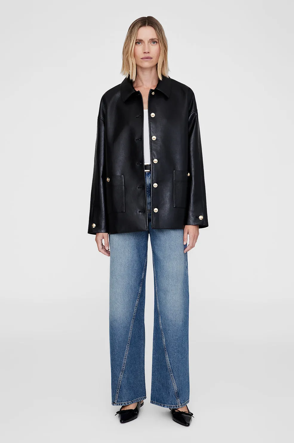 Luca Jacket - Black Recycled Leather -ANINE BING
