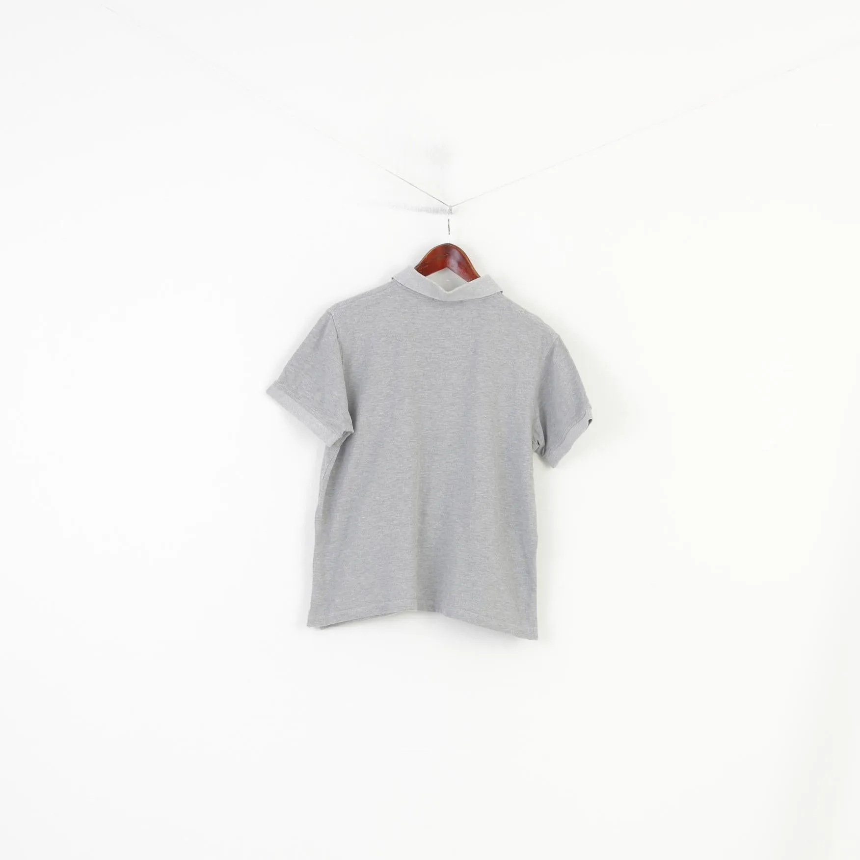 Lyle & Scott Men L Polo Shirt Grey Cotton Sport Short Sleeve Vintage Top