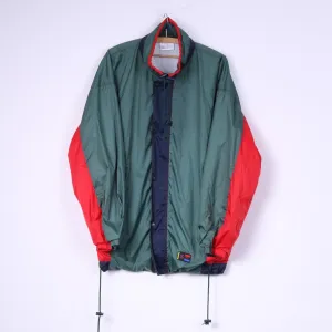 Marcel Clair Men L Jacket Green Nylon Waterproof Vintage Full Zipper Unisex Top