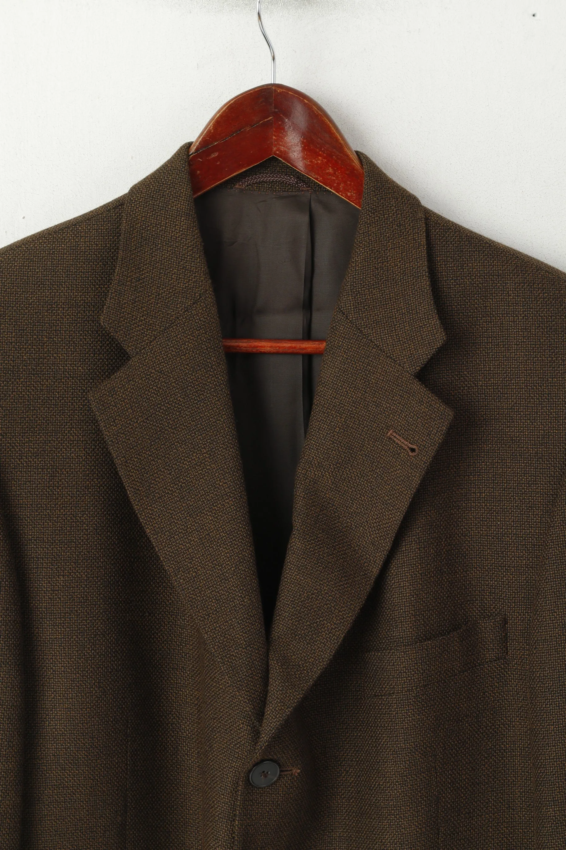 Mario Barutti Men 42 52 Blazer Brown Wool Single Breasted Wool Vintage Jacket