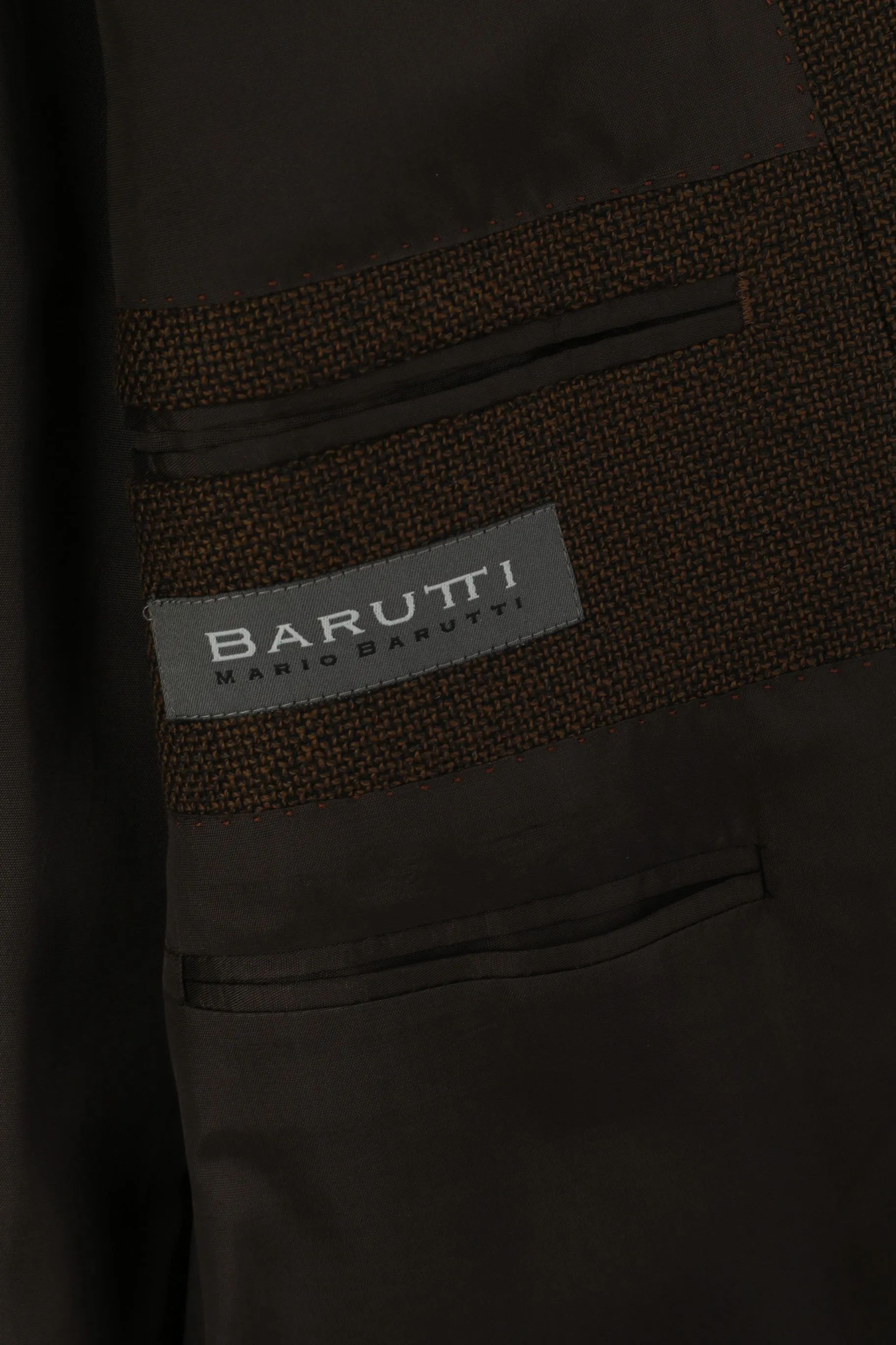 Mario Barutti Men 42 52 Blazer Brown Wool Single Breasted Wool Vintage Jacket