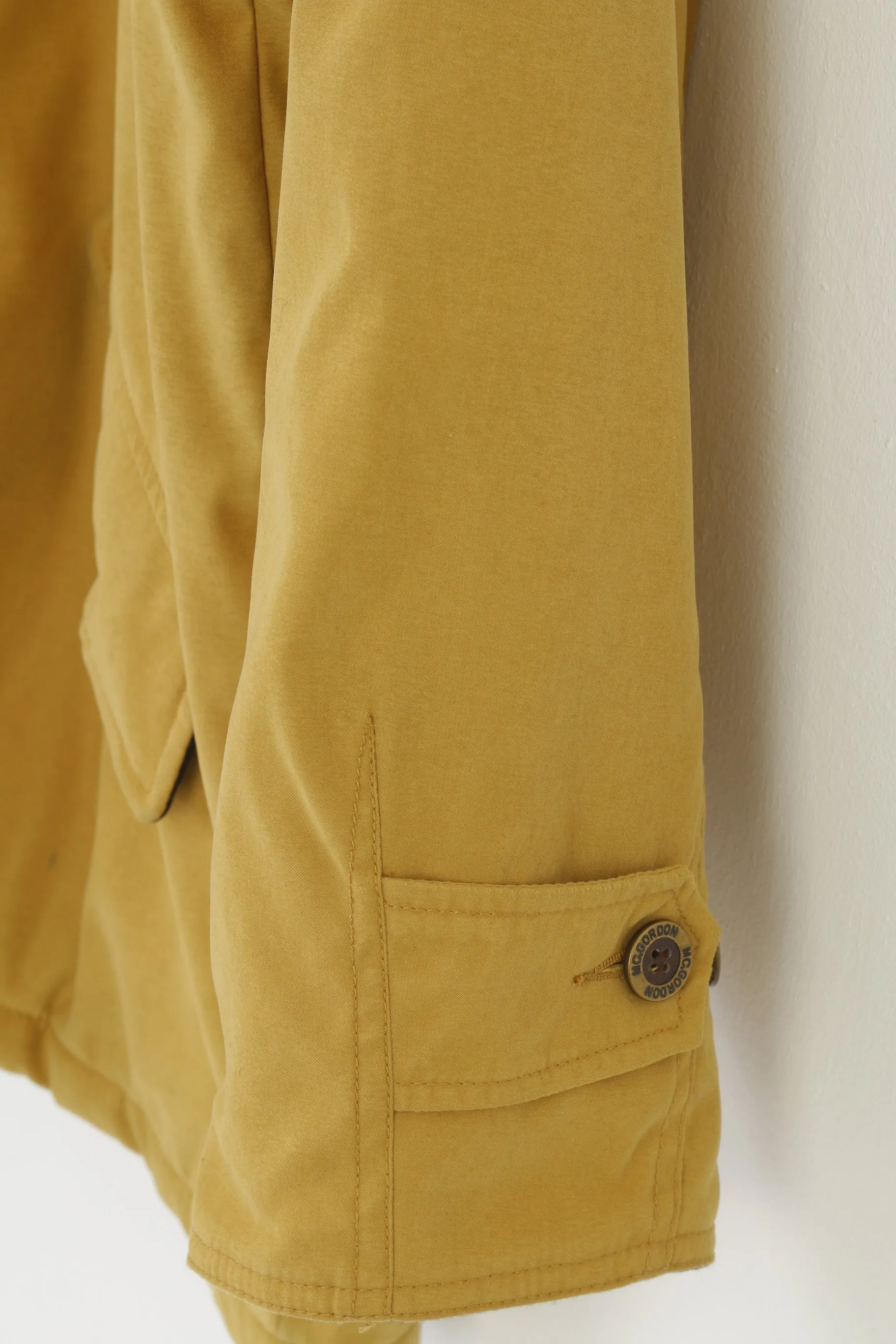 Mc.Gordon Men M Jacket Padded  Yellow Full Zipper Collar Vintage Top