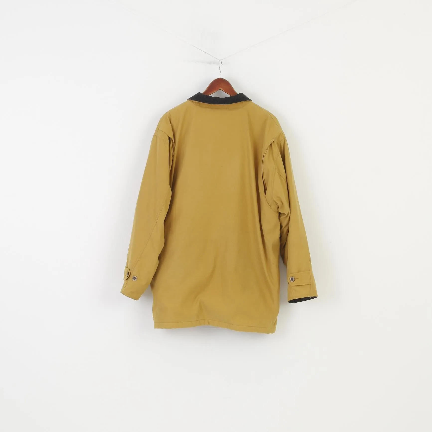 Mc.Gordon Men M Jacket Padded  Yellow Full Zipper Collar Vintage Top