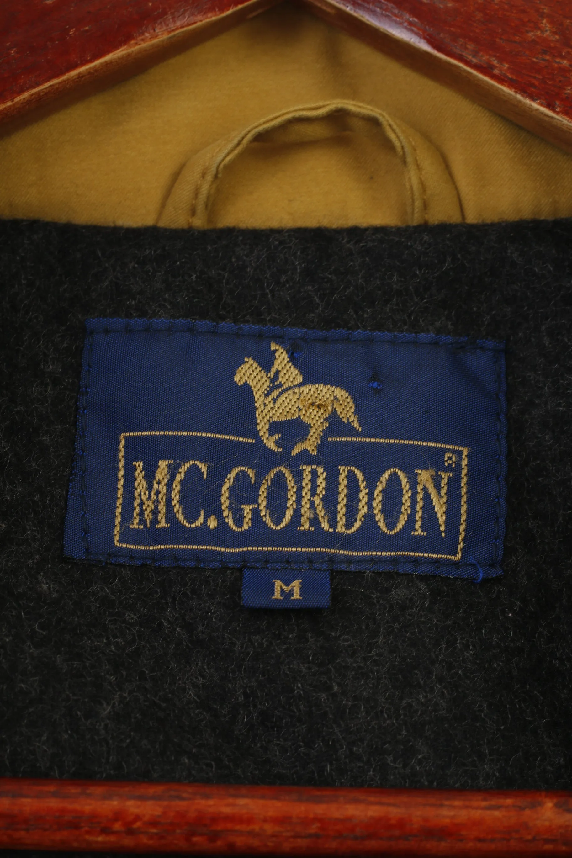 Mc.Gordon Men M Jacket Padded  Yellow Full Zipper Collar Vintage Top