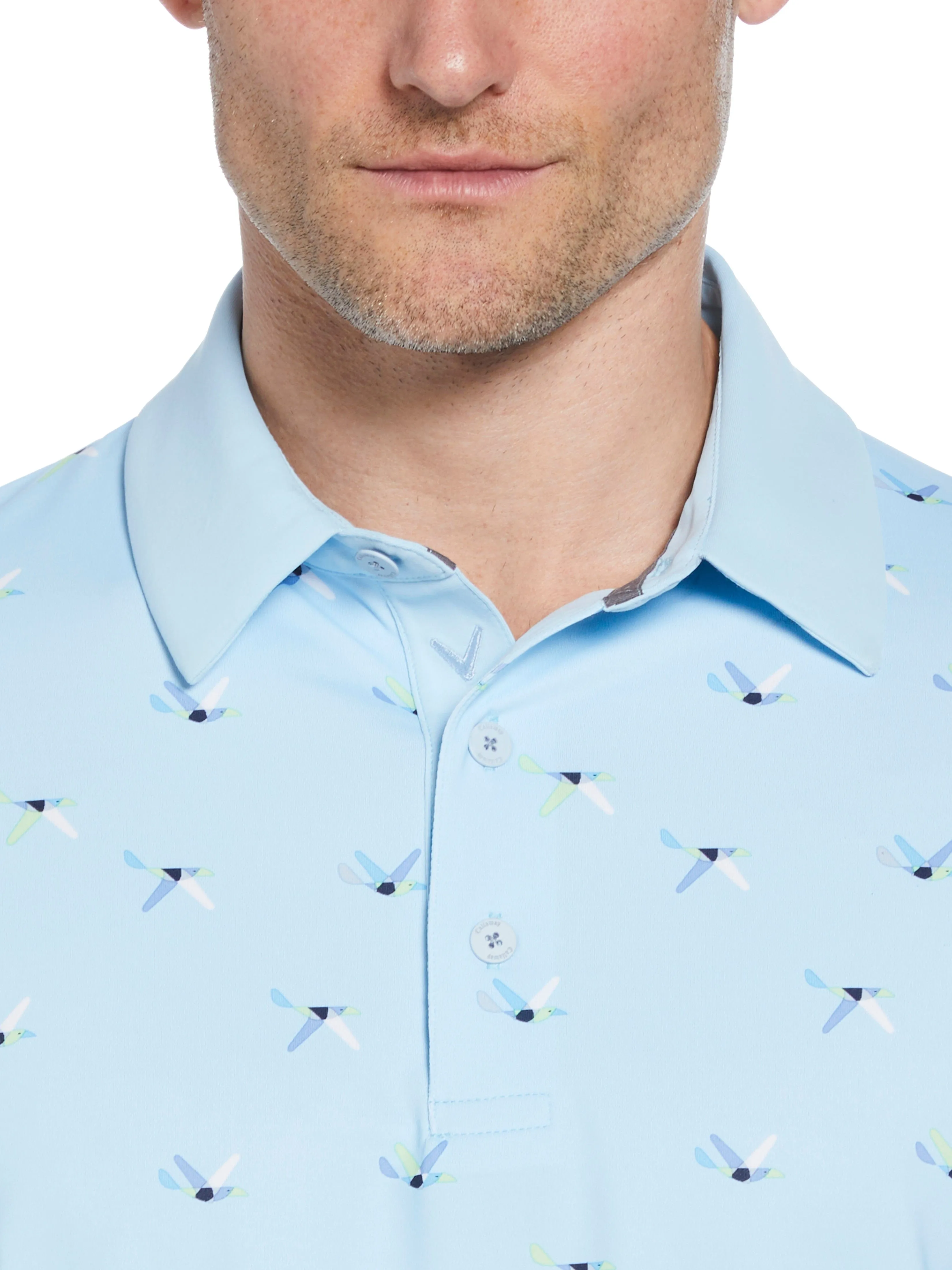 Mens All Over Birdie Print Polo Callaway Apparel