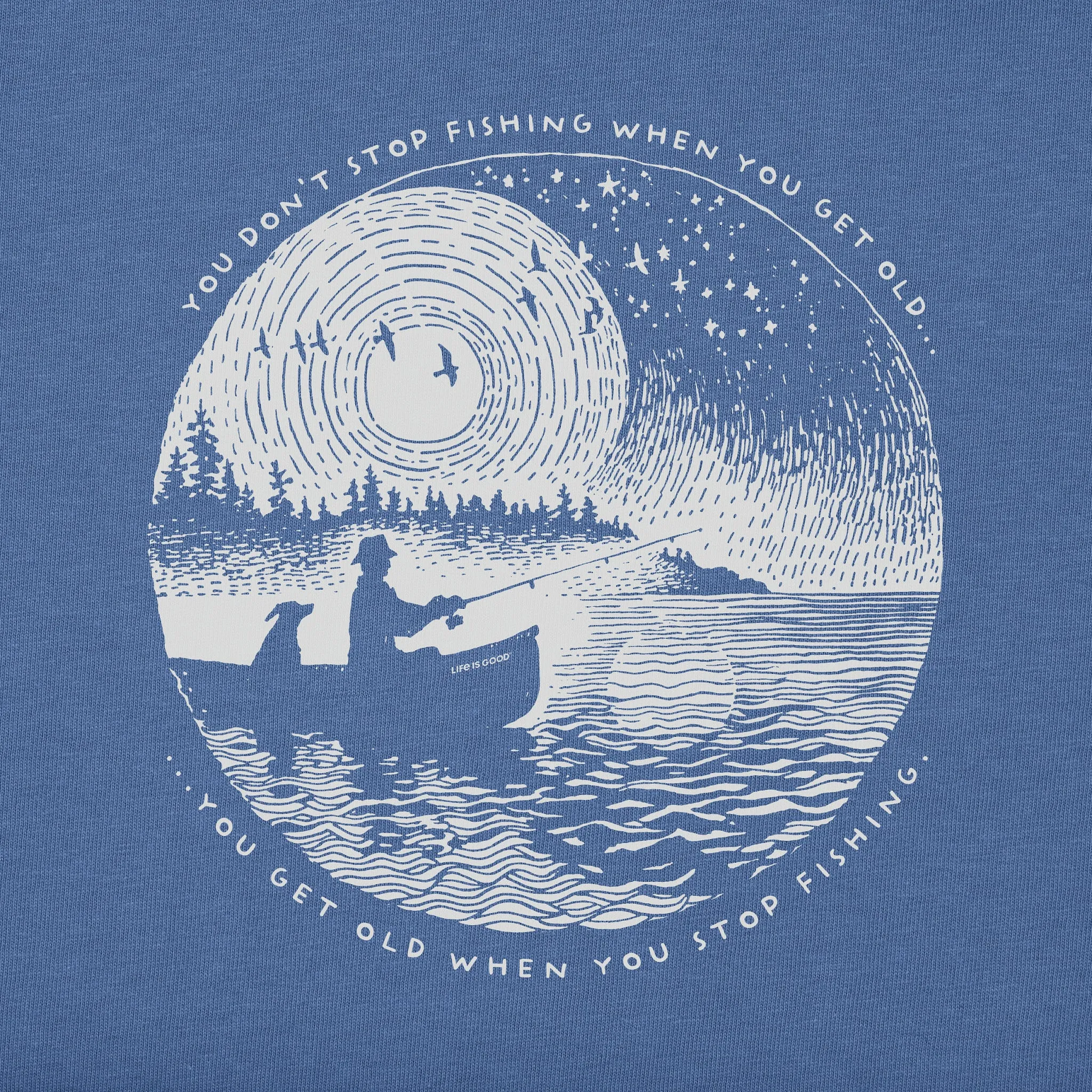Men's Don't Stop Fishing Scene Short Sleeve Crusher Tee Life is Good