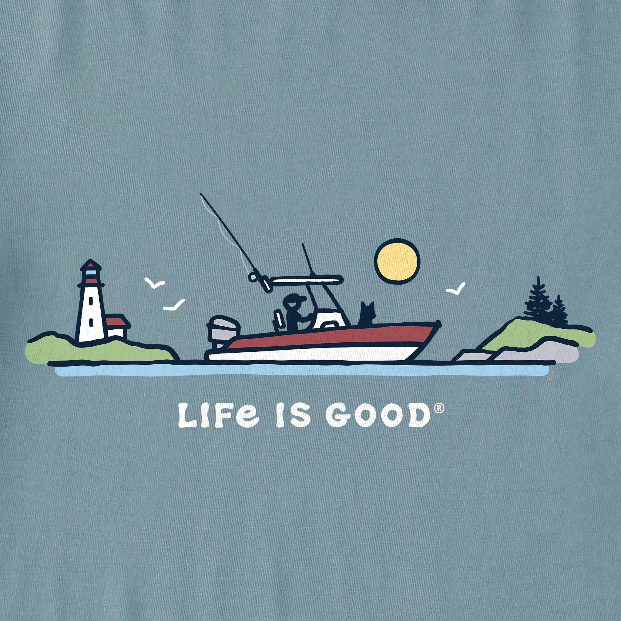 Men's Fishing Boat Vista Short Sleeve Tee Life is Good