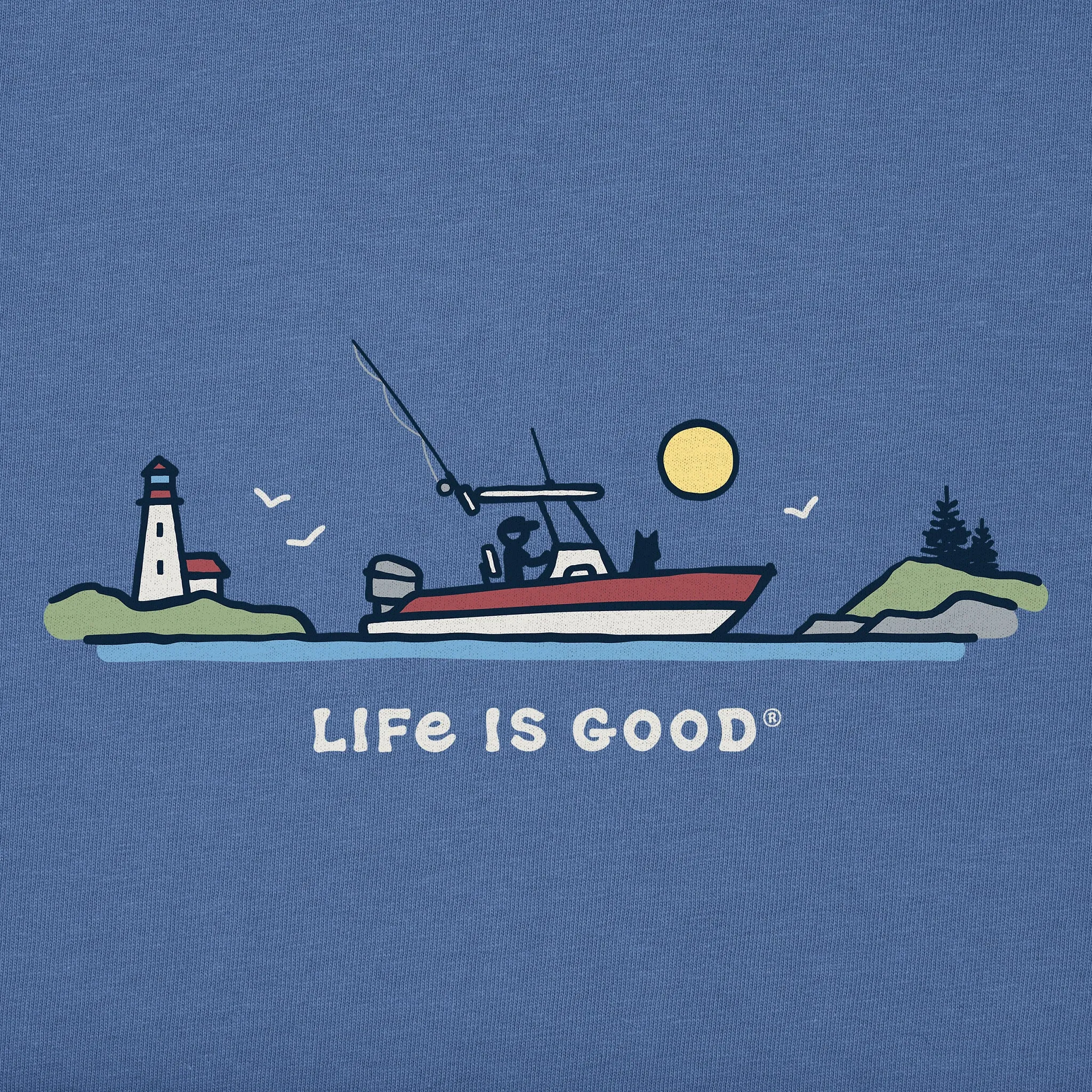 Men's Fishing Boat Vista Short Sleeve Tee Life is Good