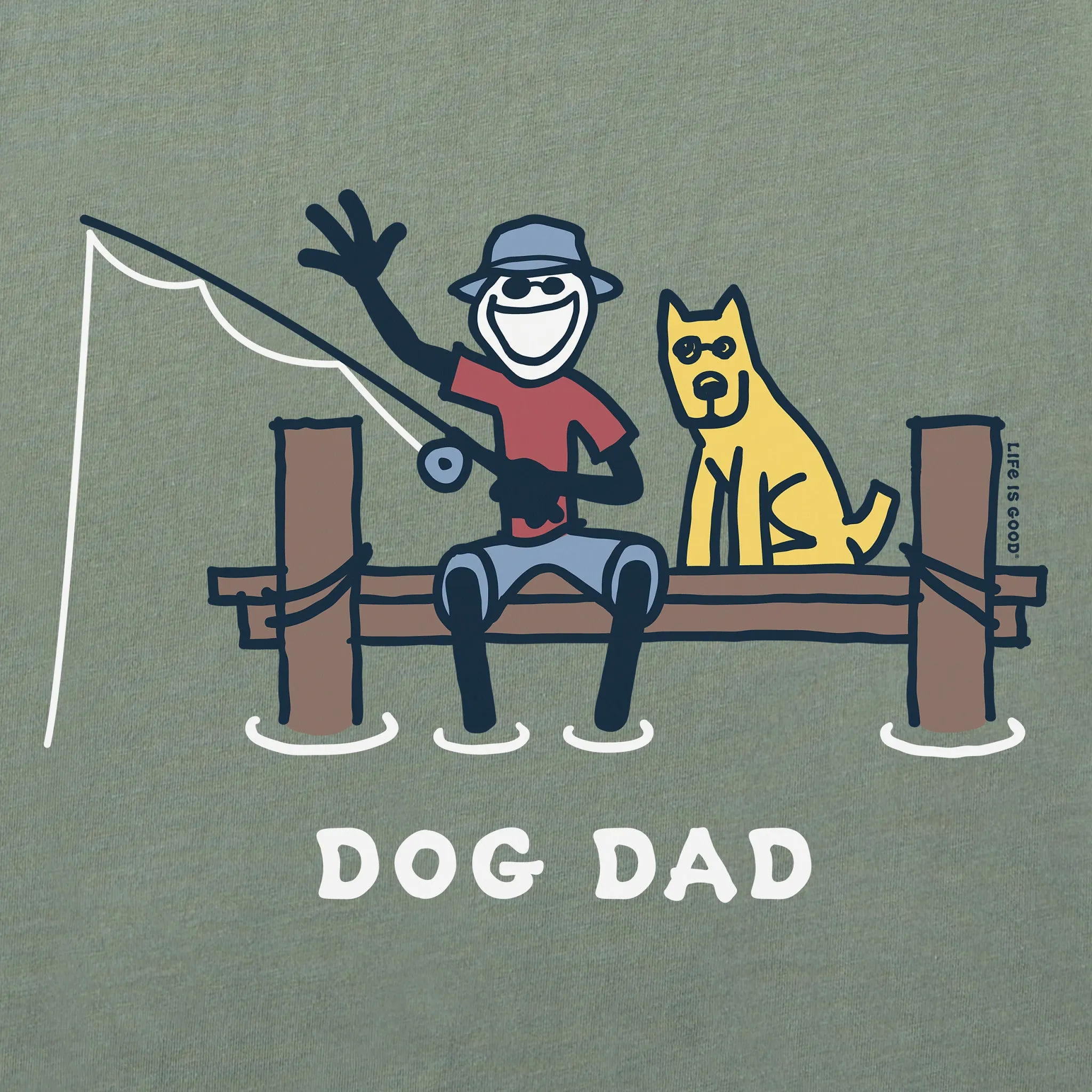 Men's Jake Dog Dad Fishing Short Sleeve Tee Life is Good