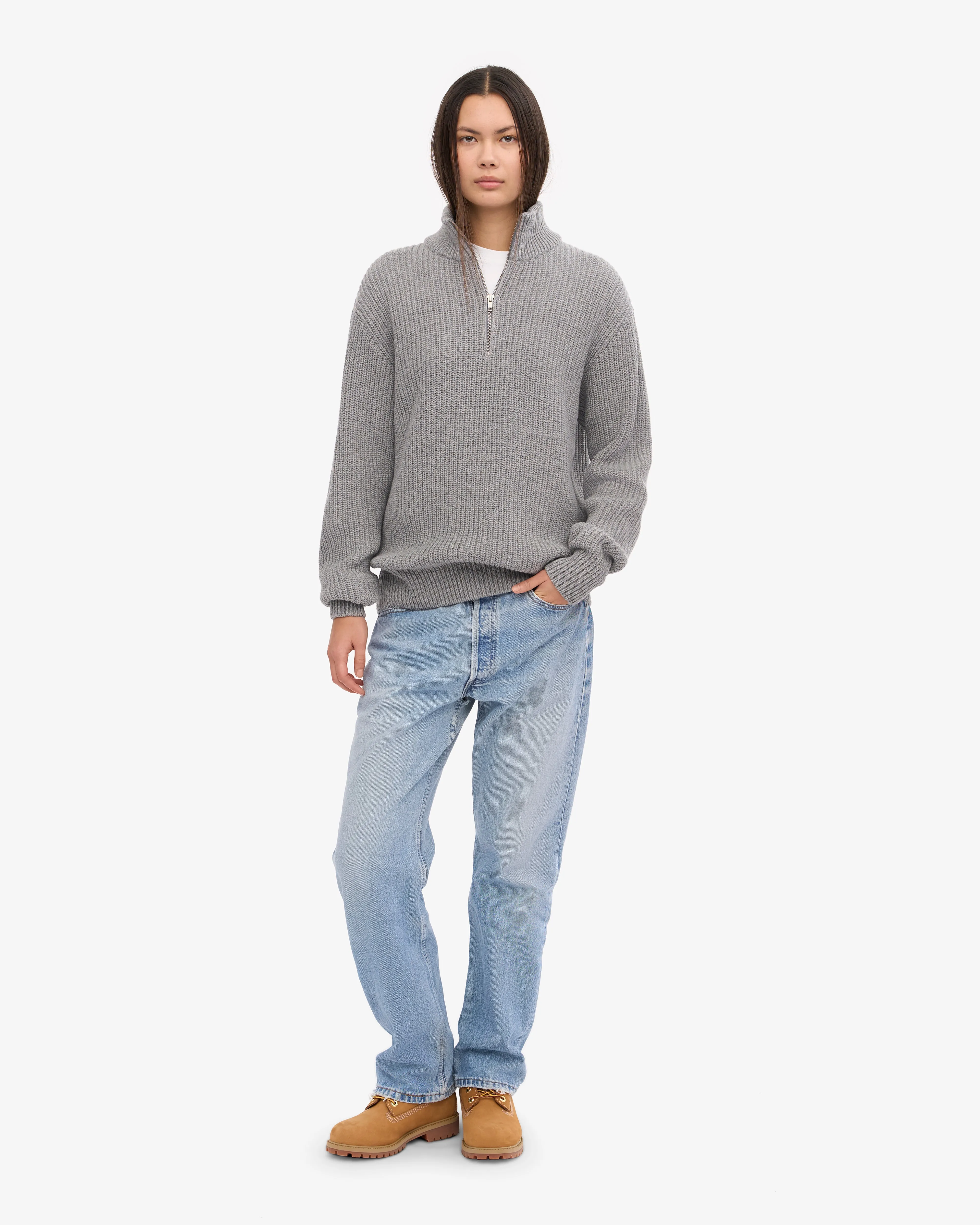 Merino Quarter Zip - Heather Grey