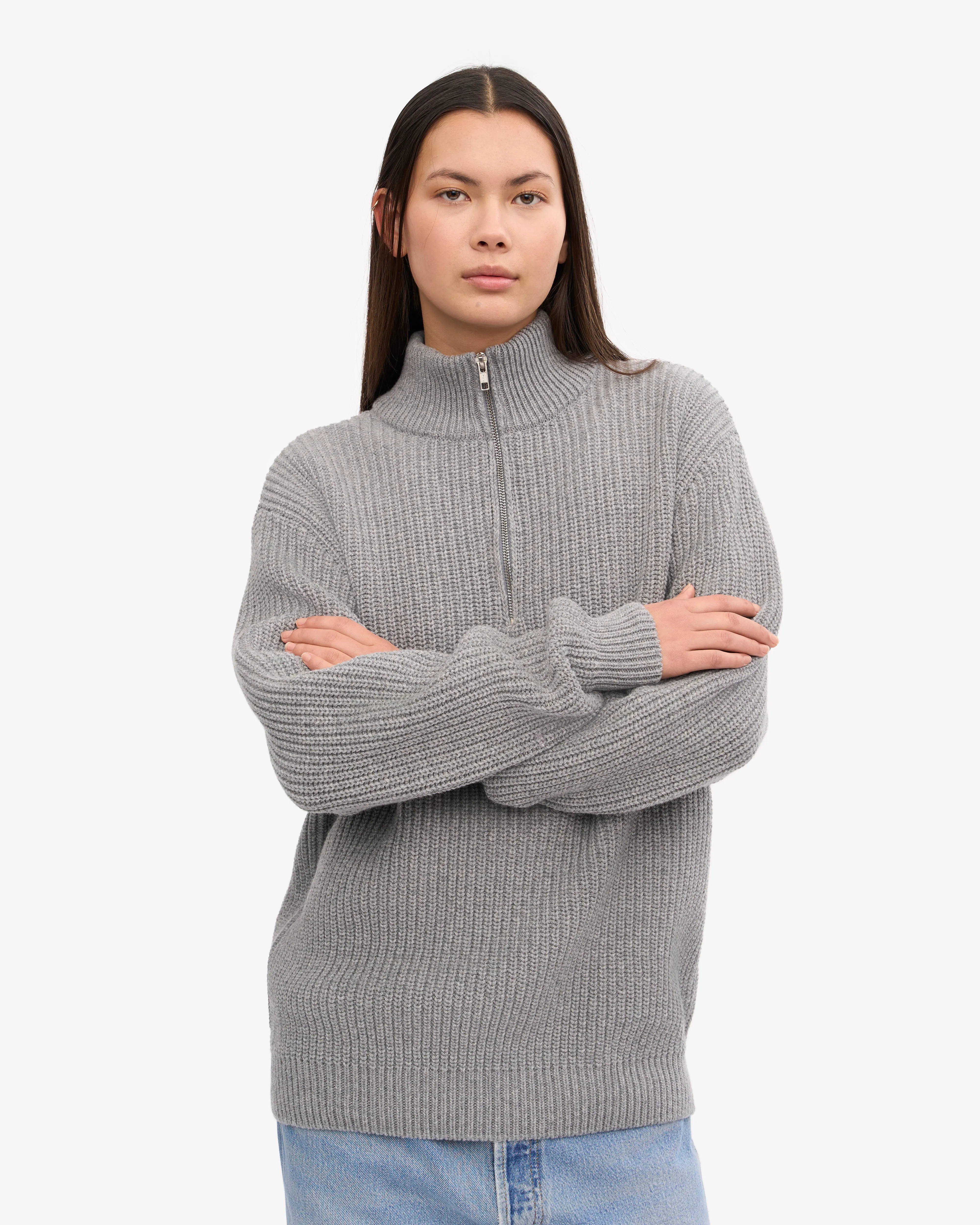 Merino Quarter Zip - Heather Grey