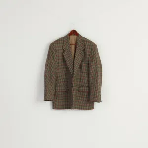 Michel Luzzi Linea Uomo Men 50 40 Blazer Brown Herringbone Vintage Wool Jacket
