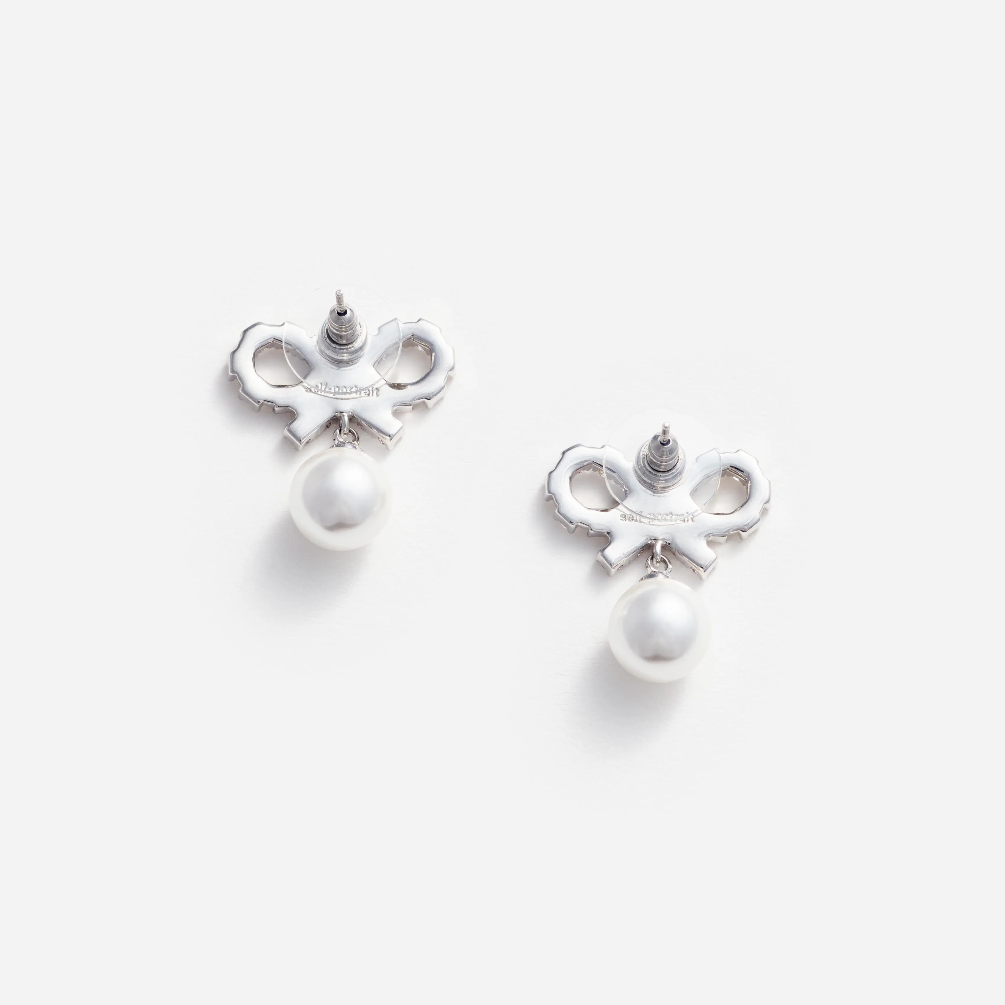 Micro Bow Pearl Earrings Self Portrait