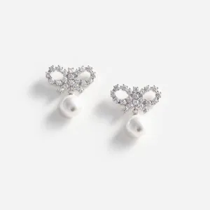 Micro Bow Pearl Earrings Self Portrait