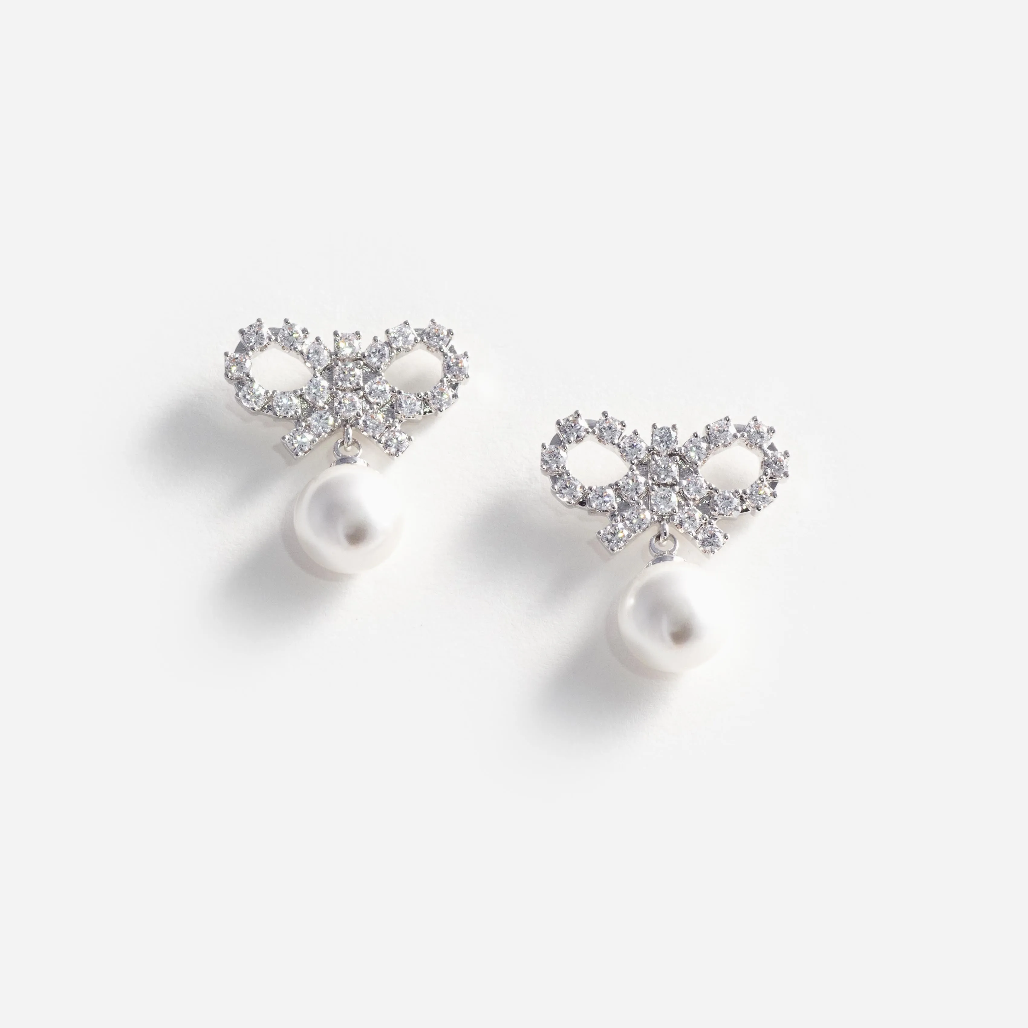 Micro Bow Pearl Earrings Self Portrait