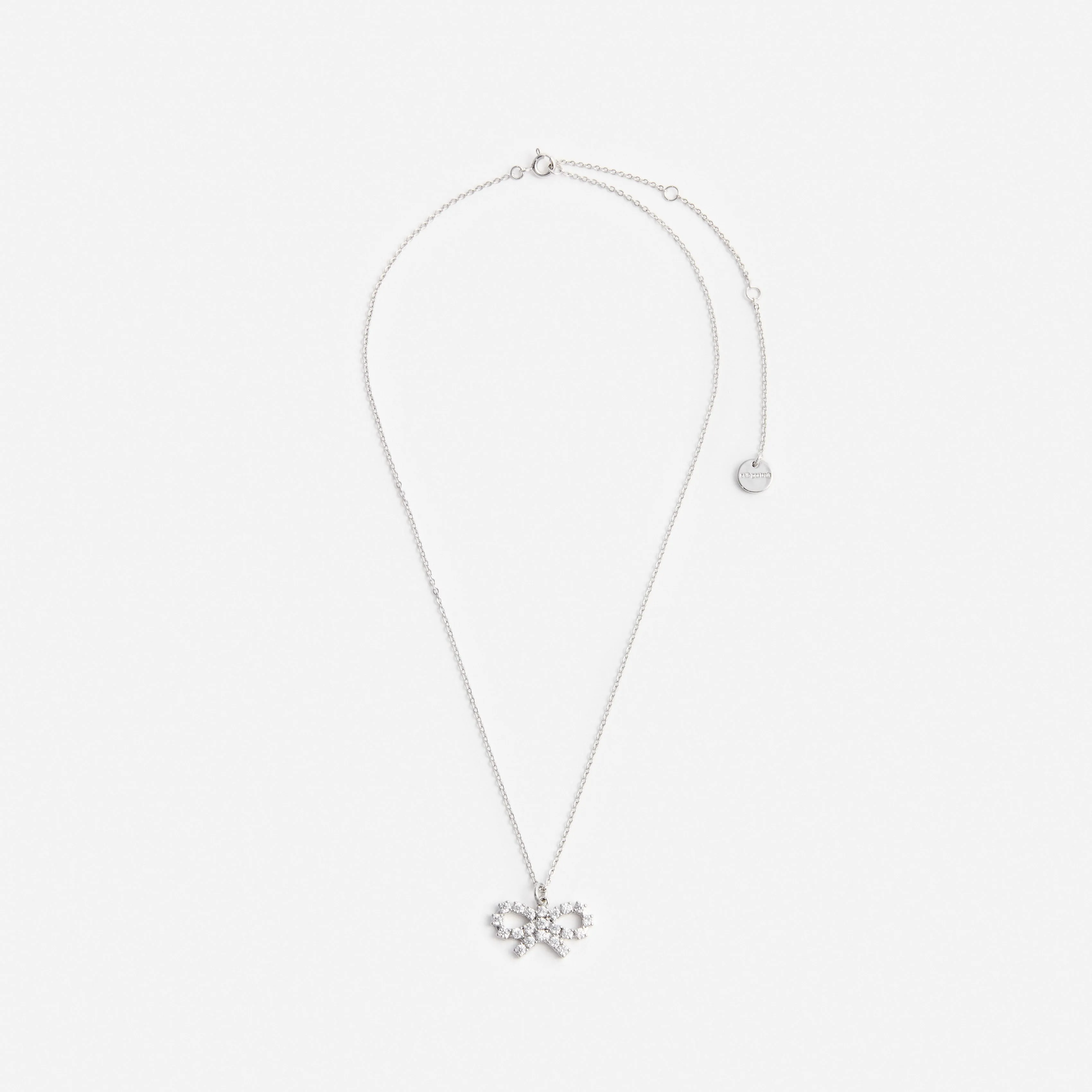 Micro Crystal Bow Necklace Self Portrait