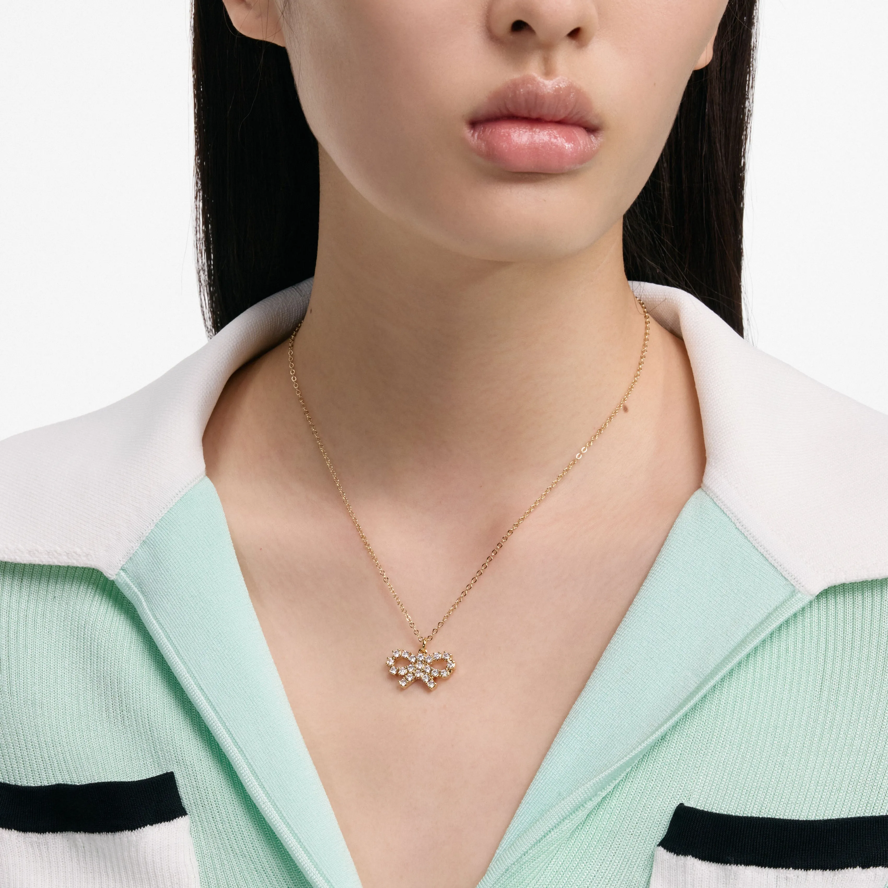 Micro Gold Bow Necklace Self Portrait
