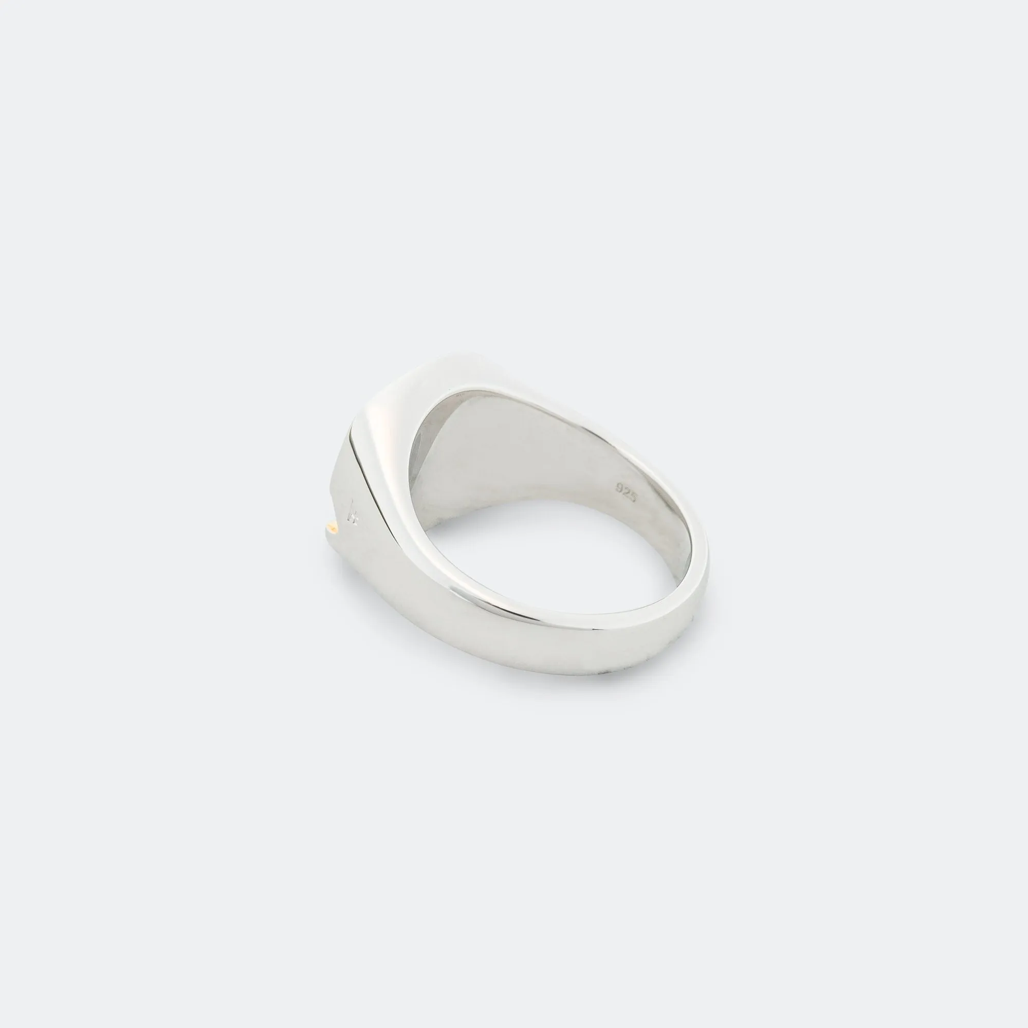 Mined Ring Large Diamond - 18K Gold/925 Silver