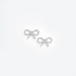 Mini Bow Crystal Earrings Self Portrait
