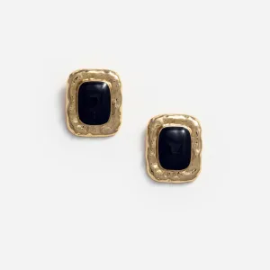 Mottled Gold Black Earrings Self Portrait