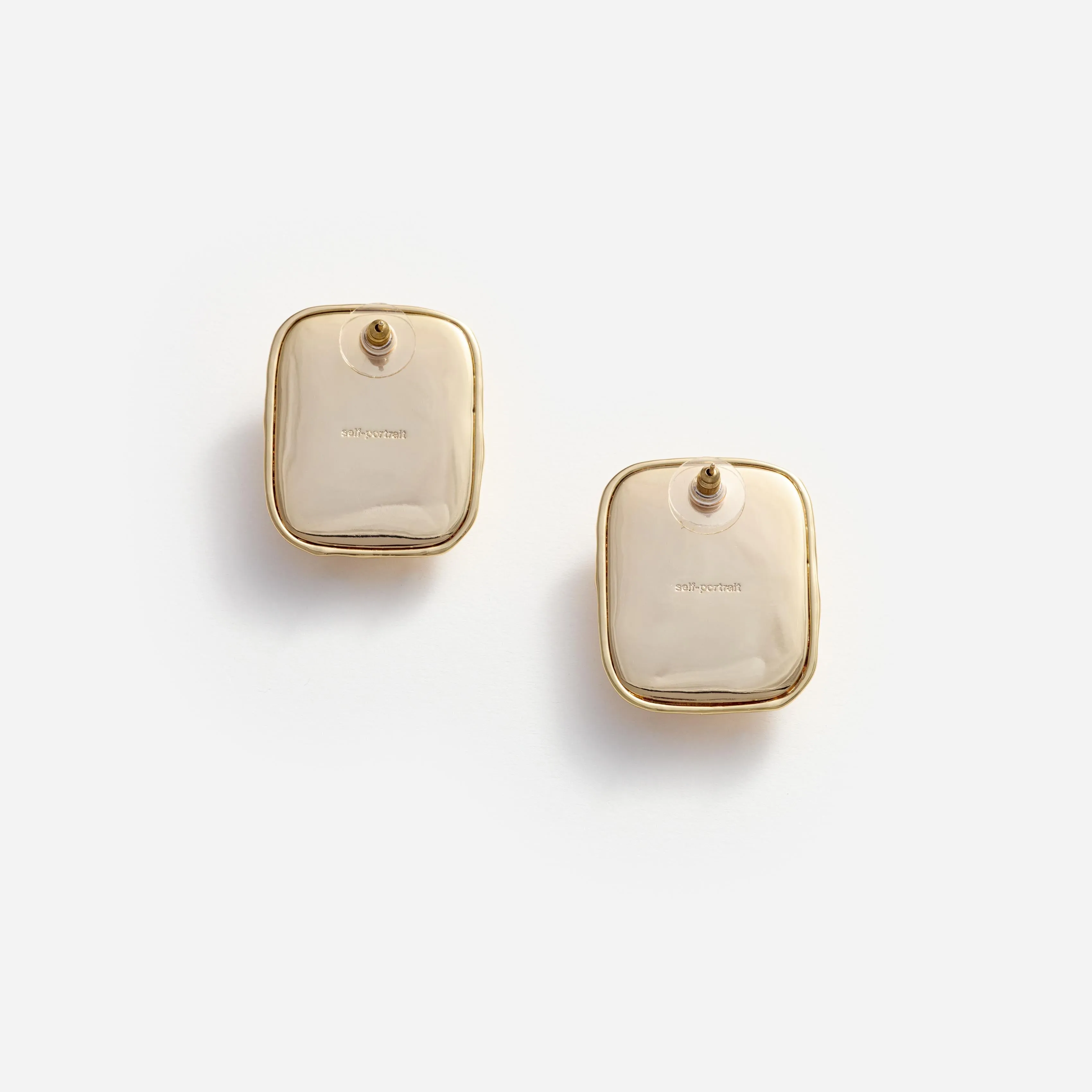 Mottled Gold Black Earrings Self Portrait