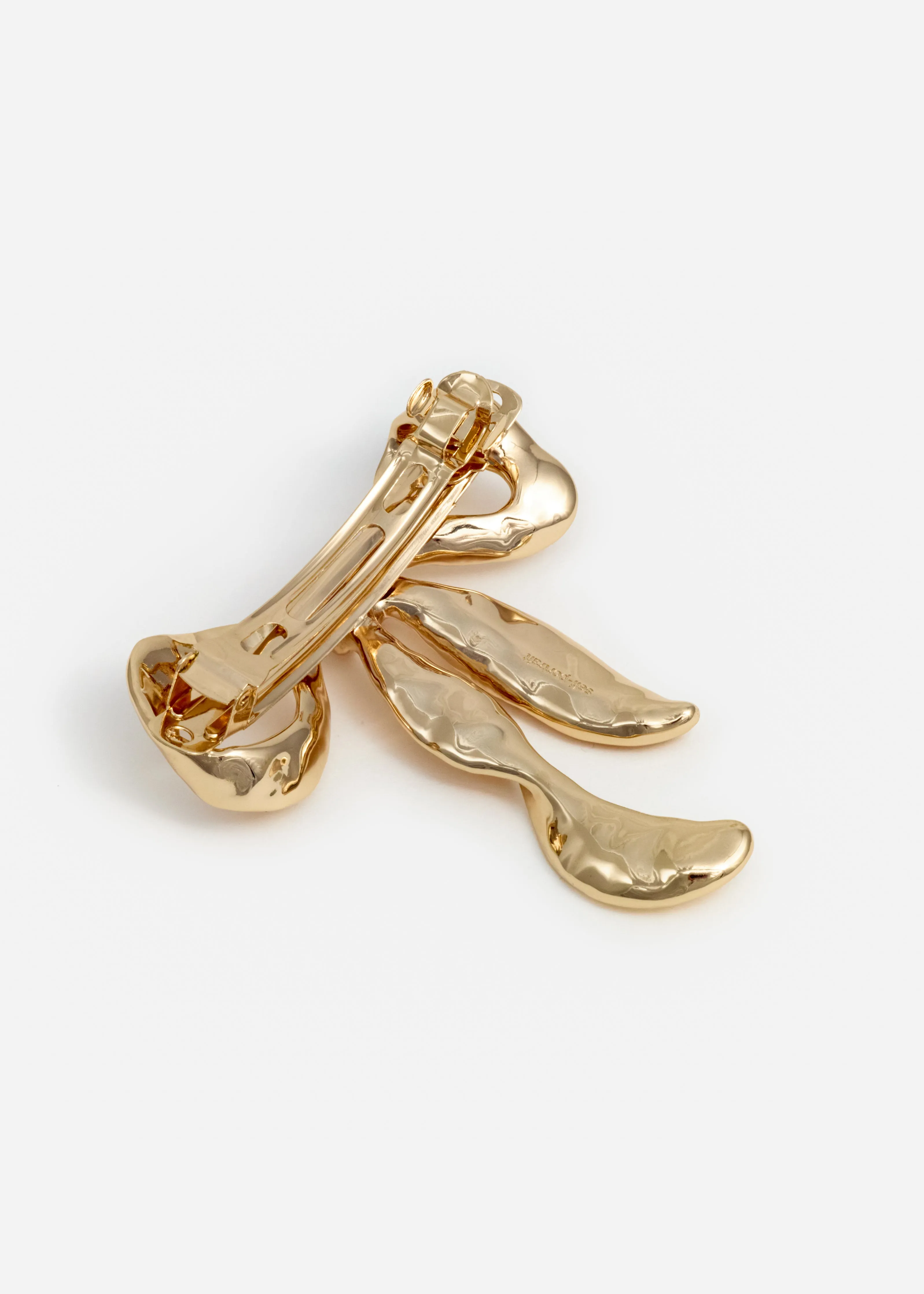 Mottled Gold Bow Hairclip Self Portrait