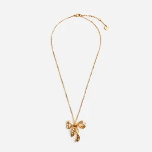 Mottled Gold Bow Pendant Necklace Self Portrait
