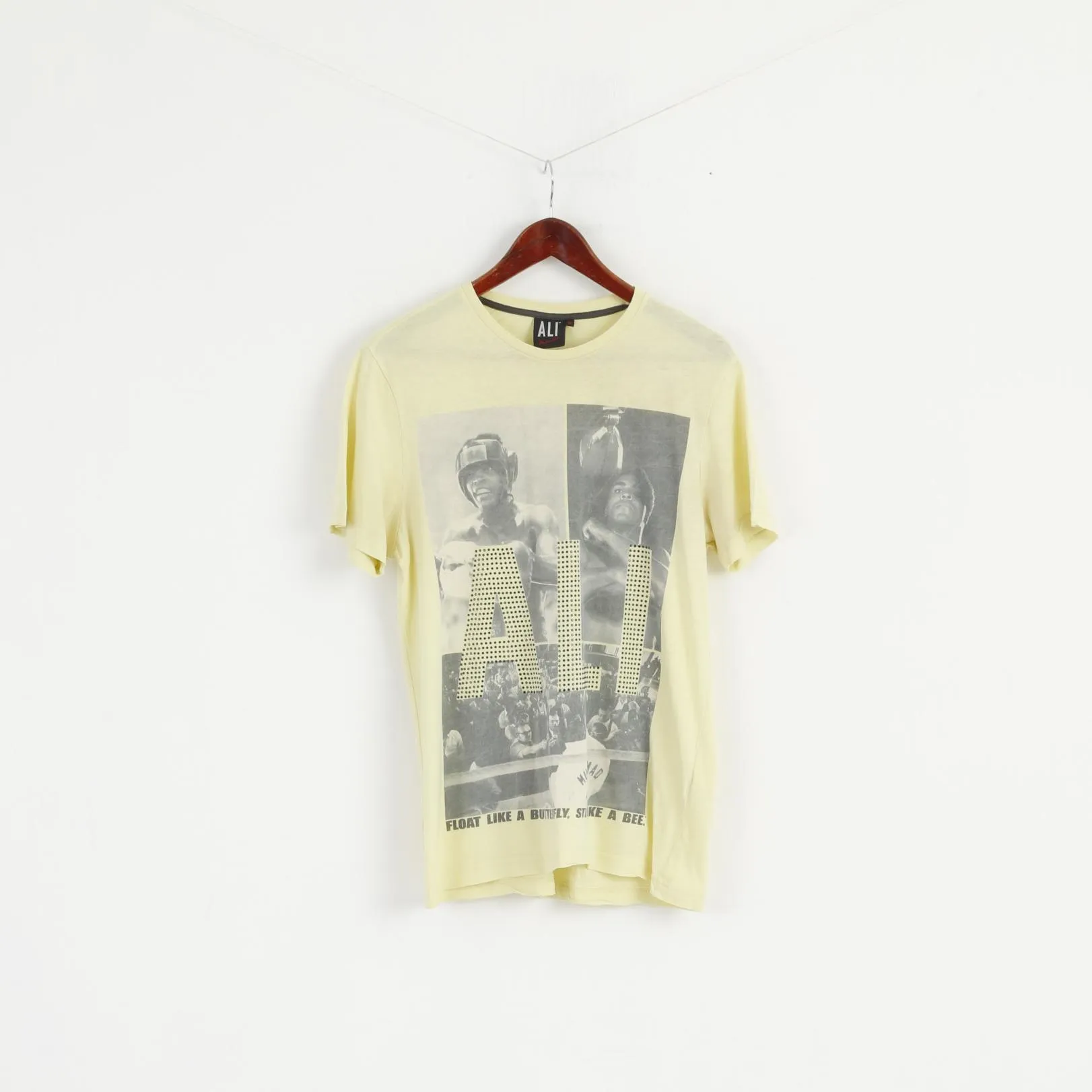 Muhammad Ali Men M T- Shirt Yellow Cotton Graphic Greatest Boxers Top