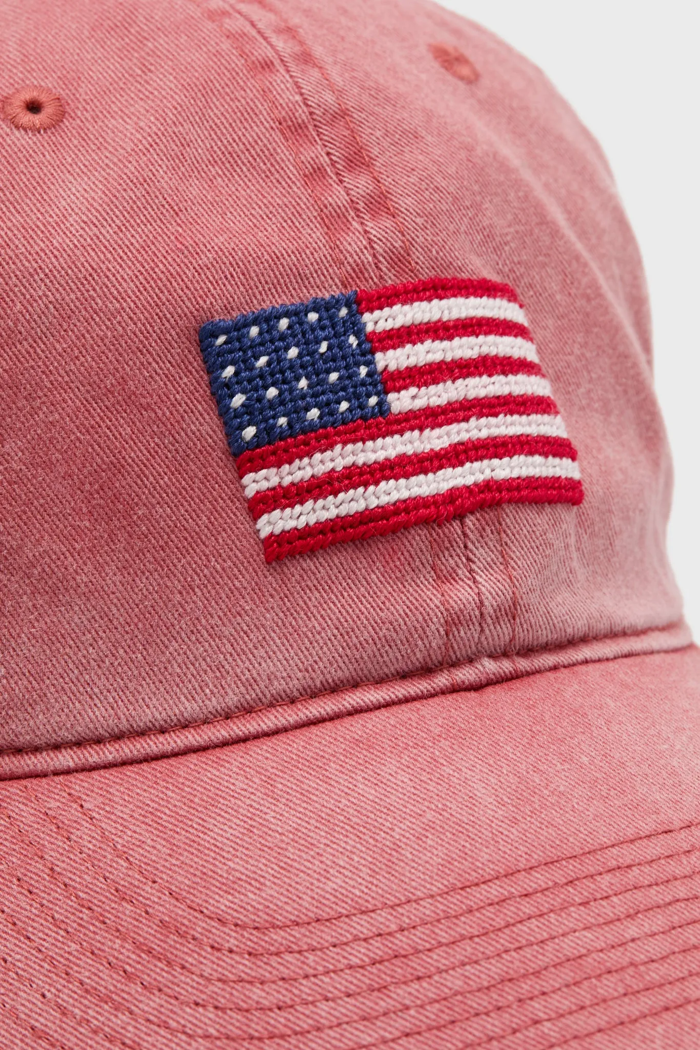 Nantucket Red American Flag Needlepoint Hat