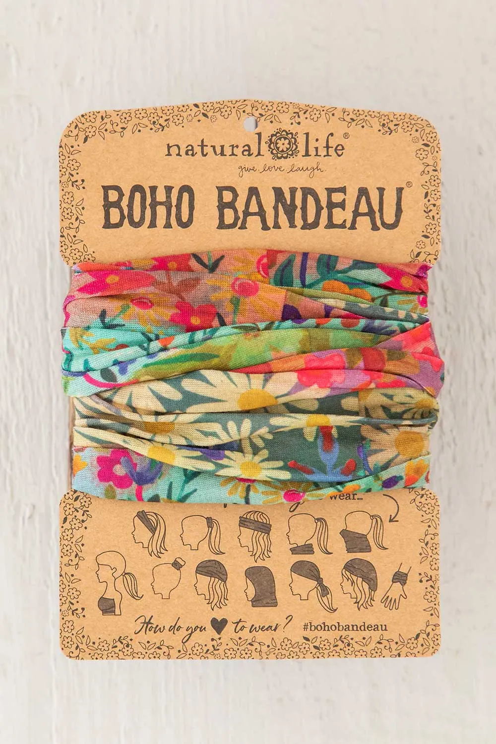 Natural Life Full Boho Bandeau Headband in Wildflower Border | BBW000072