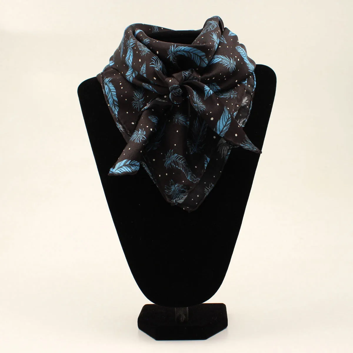 Navy and Blue Feather Wild Rag