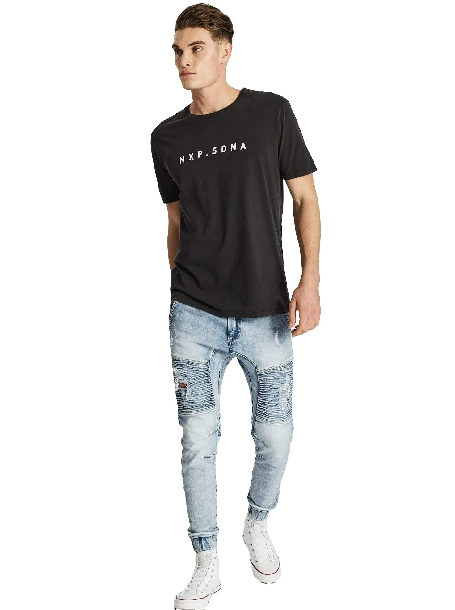 Nena And Pasadena - NXP Dominance Step Hem Tee - Pigment Black