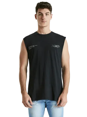 Nena And Pasadena - NXP Turn Back Scoop Back Muscle Tee - Jet Black