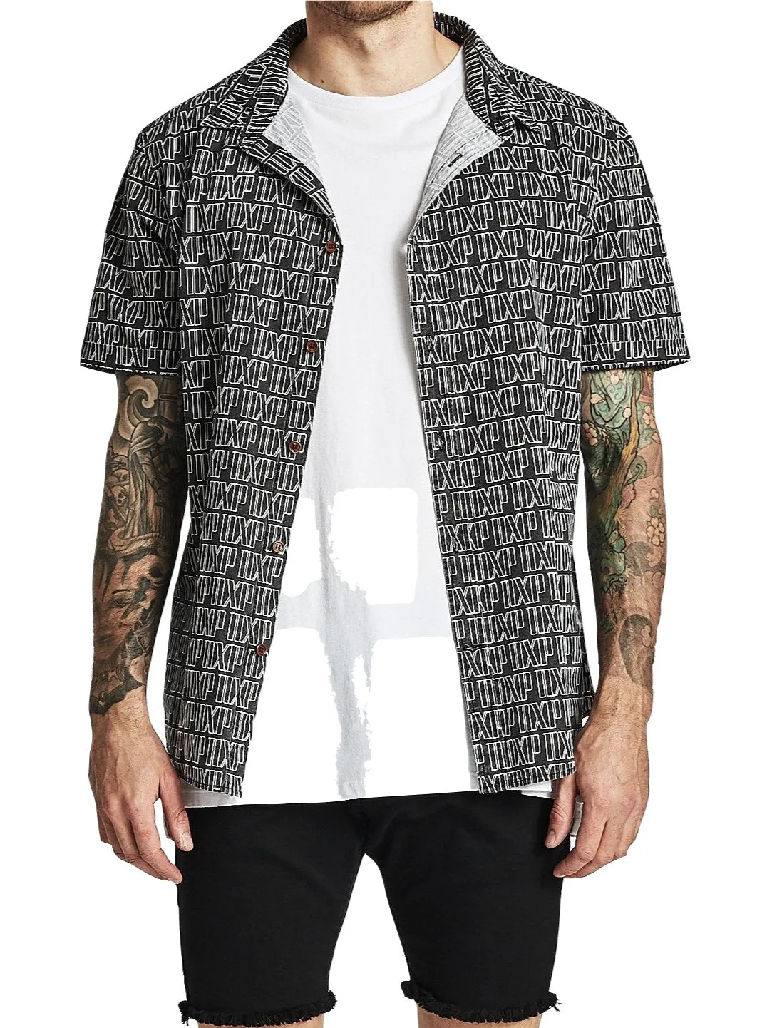 Nena And Pasadena - NXP Ultra Light S/S Party Shirt - Black/White