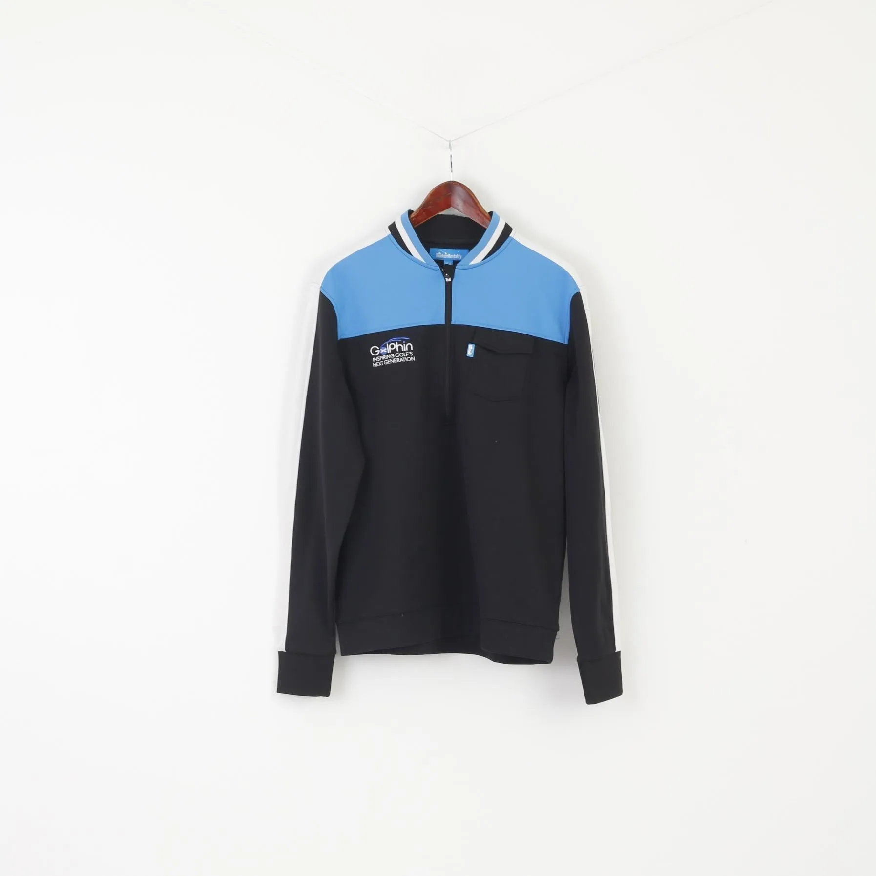 New Bunker Mentality Men L Sweatshirt Black Golf Sportswear Golphin Top