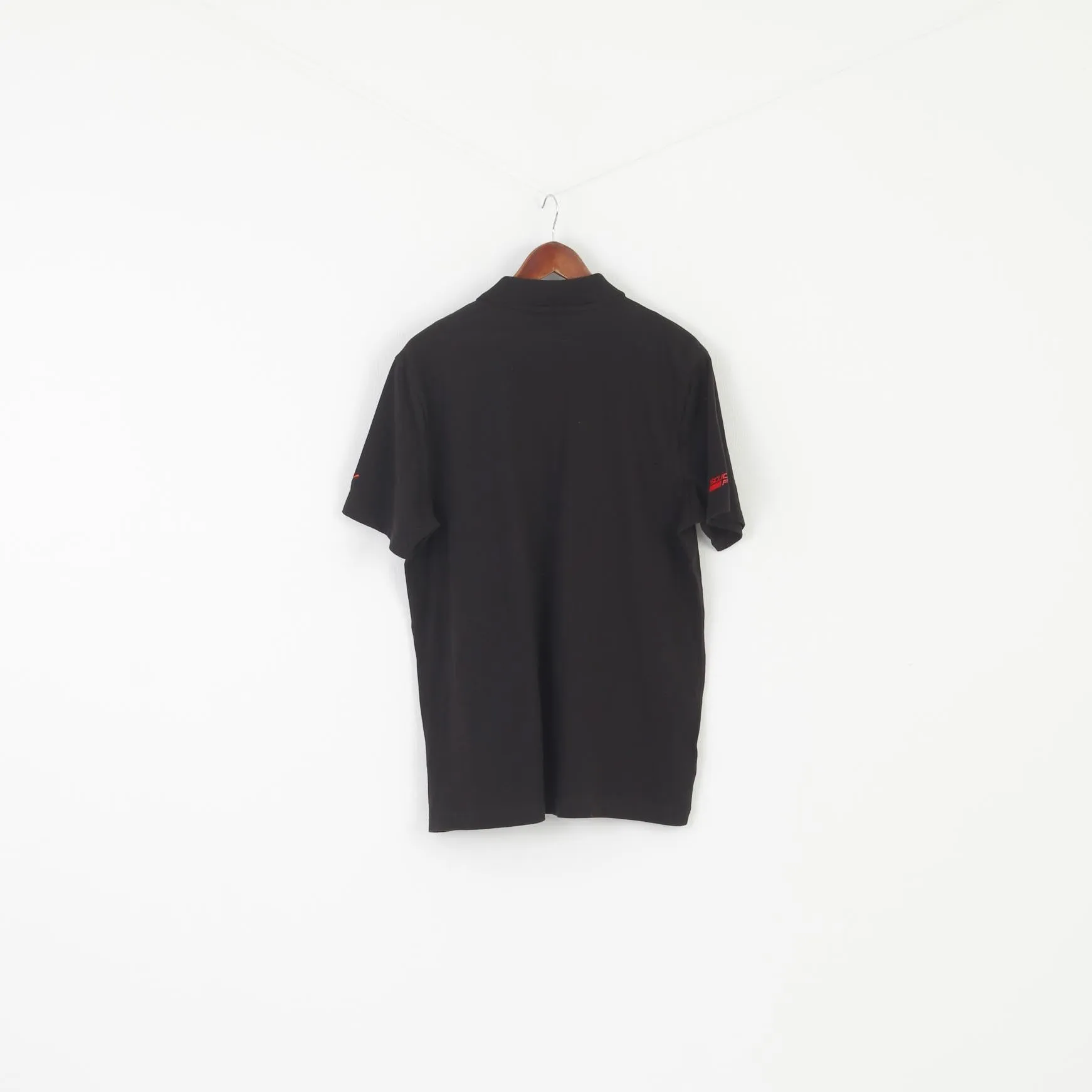 New Puma Men L Polo Shirt Black Cotton Ferrari Licensed Scuderia Sport Top