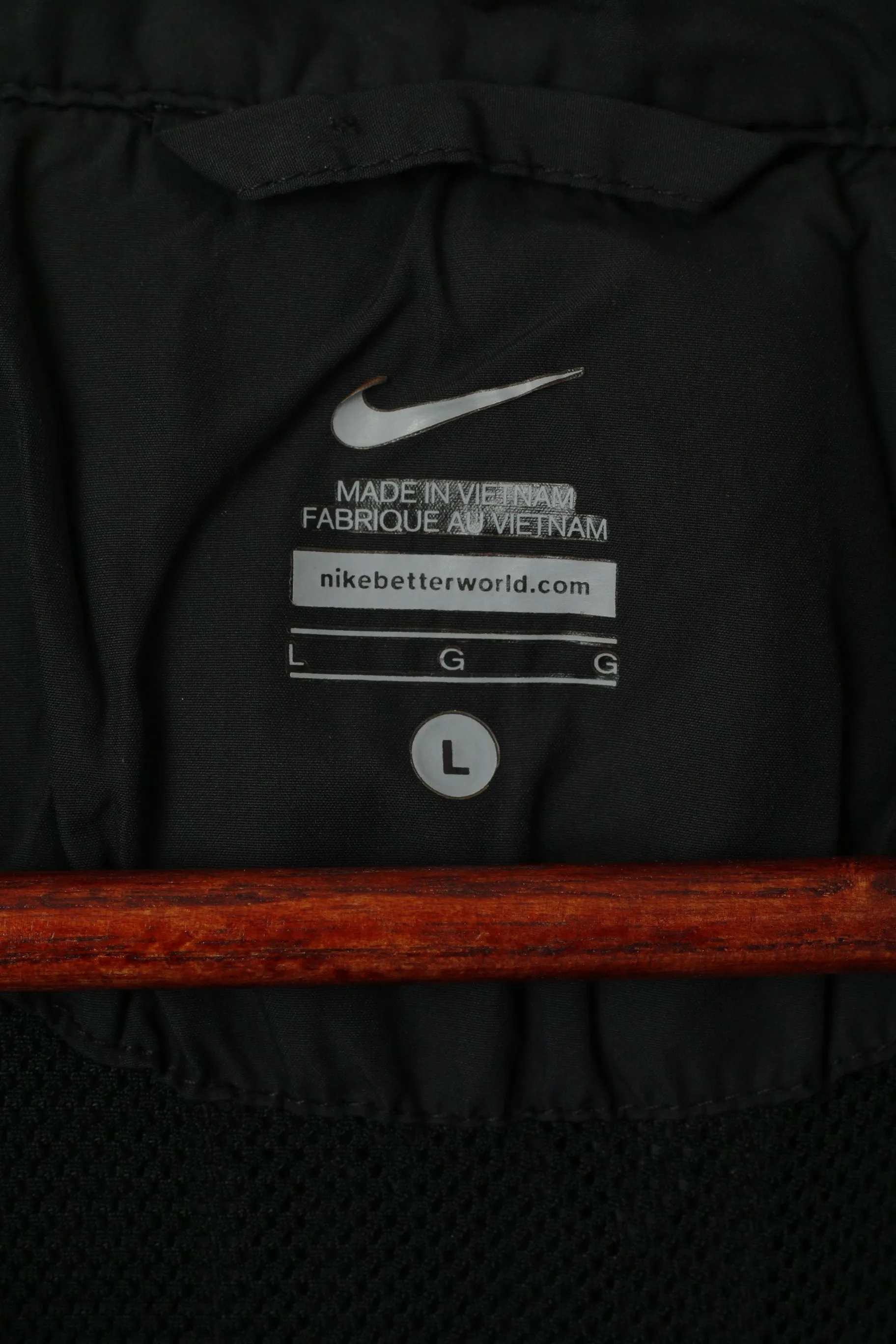 Nike Men L (M) Jacket Black Run Lightweight Activewear Breathable Zip Up Top