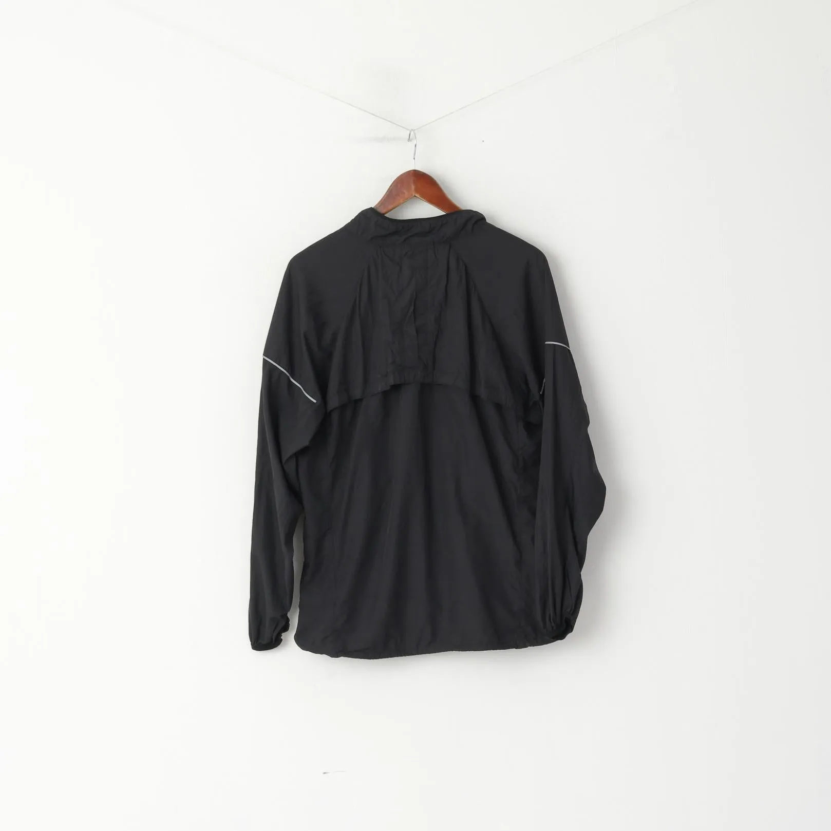 Nike Men L (M) Jacket Black Run Lightweight Activewear Breathable Zip Up Top