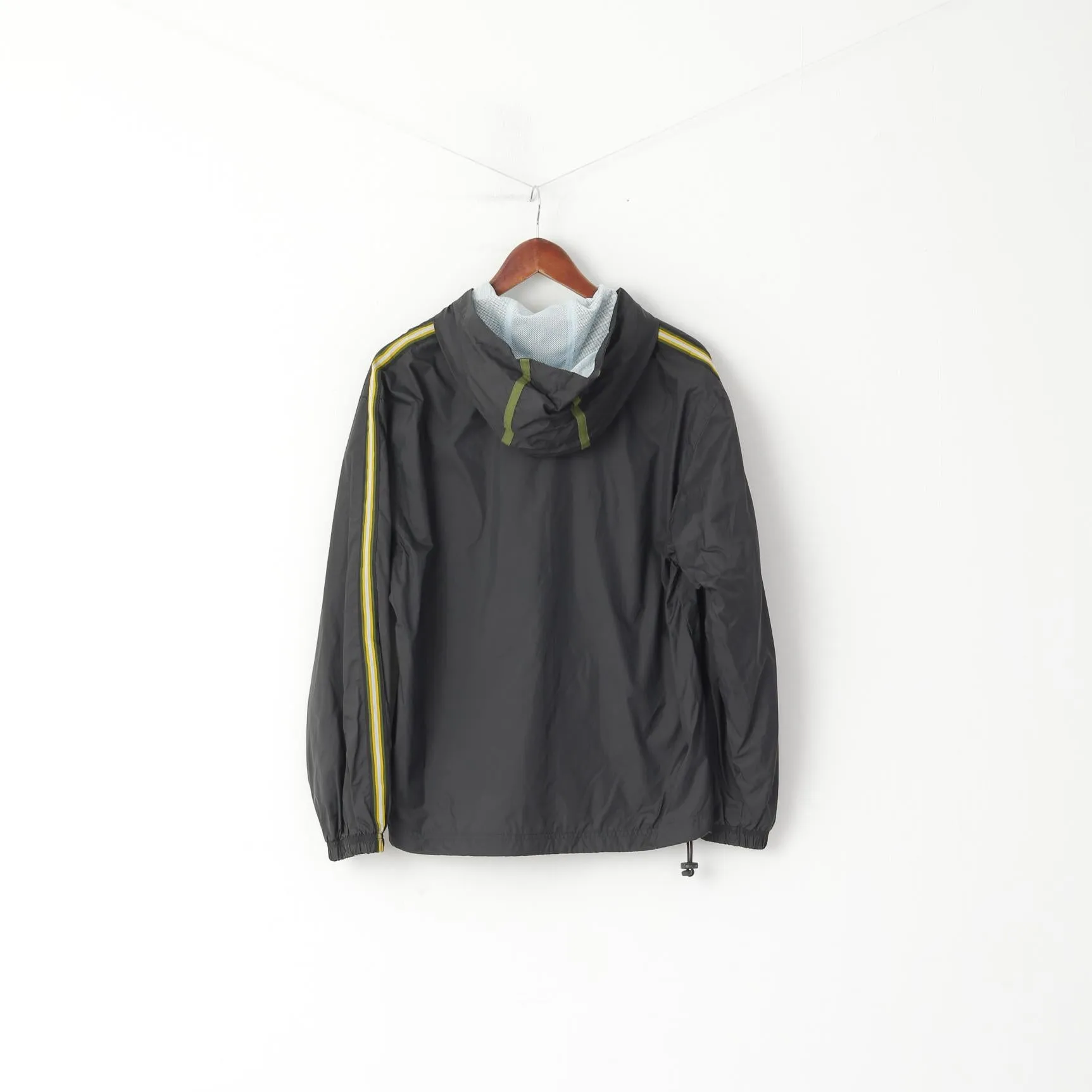 Nike Men S Jacket Grey Nylon Waterproof  Sport Hooded Zip Up Basic Top