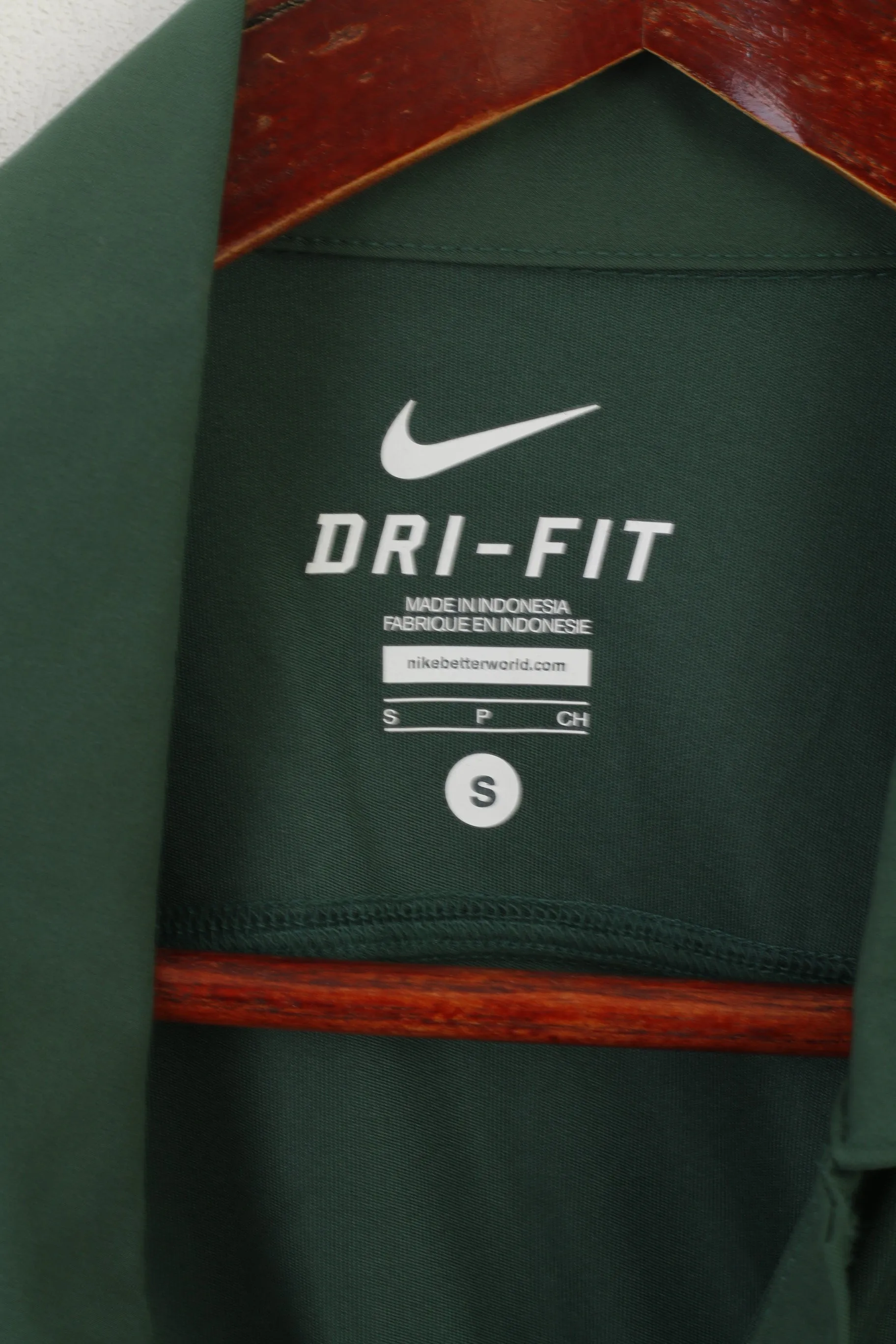 Nike Men S Polo Shirt Green Dri-Fit Sportswear Just Do It Logo Jersey Top