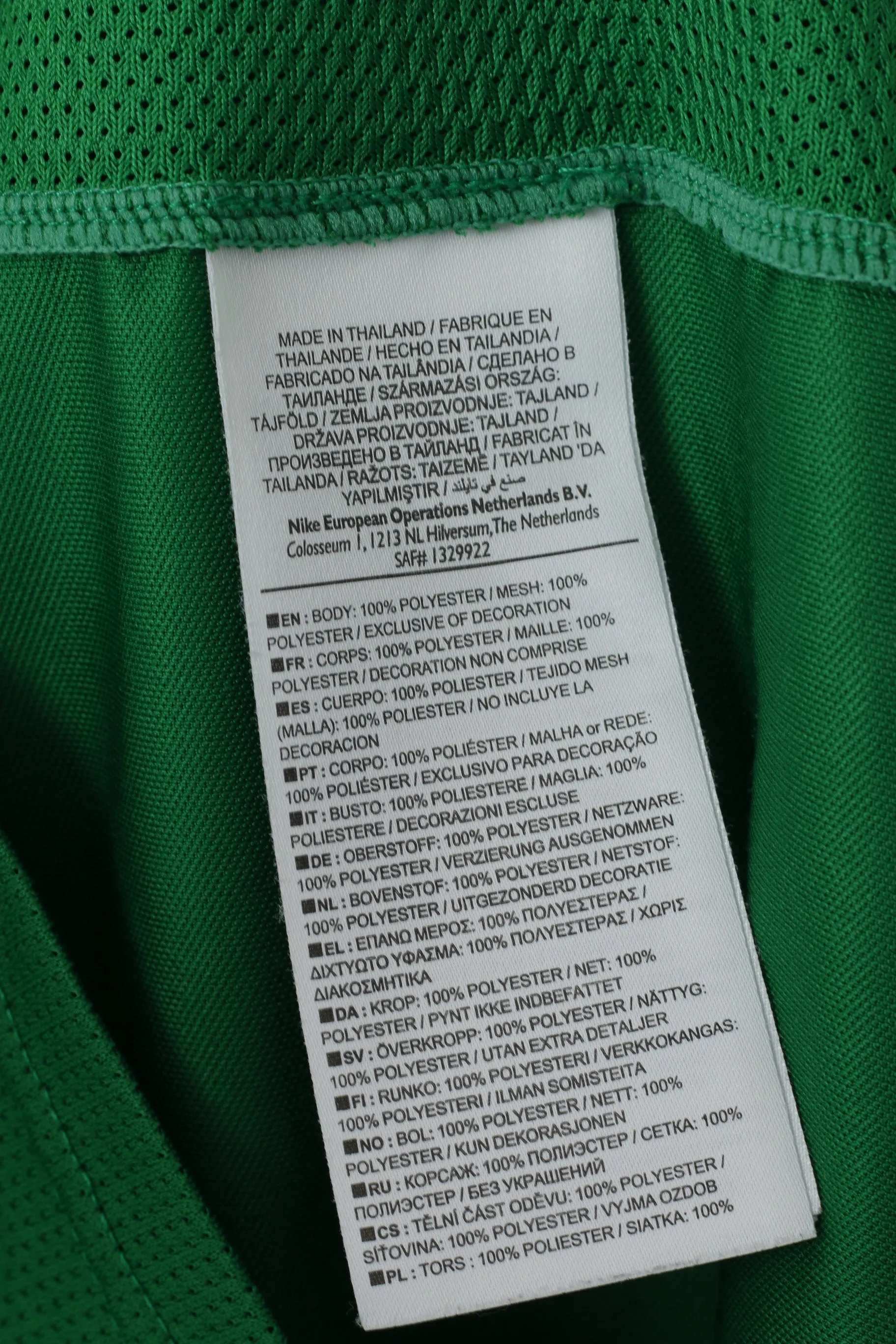 Nike Men S Shirt Green Tus Lerbeck Sport #10 Activewear Jersey Top