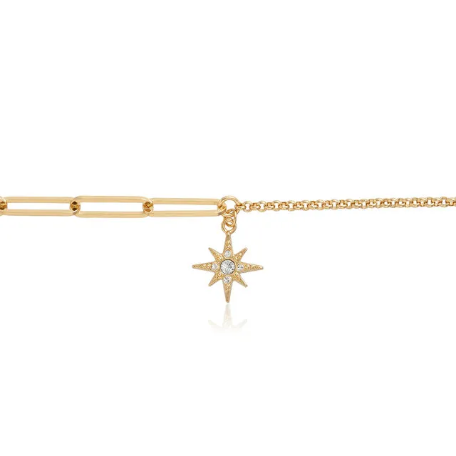 Olivia Burton Gold Celestial North Star Mismatch Bracelet OBJCLB47