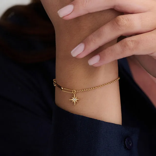 Olivia Burton Gold Celestial North Star Mismatch Bracelet OBJCLB47