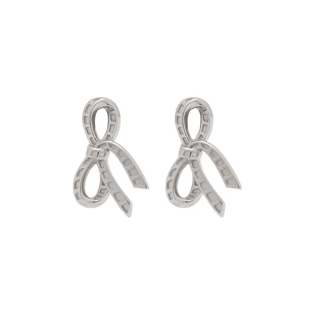 Olivia Burton Sterling Silver Bow Stud Earrings OBJVBE34