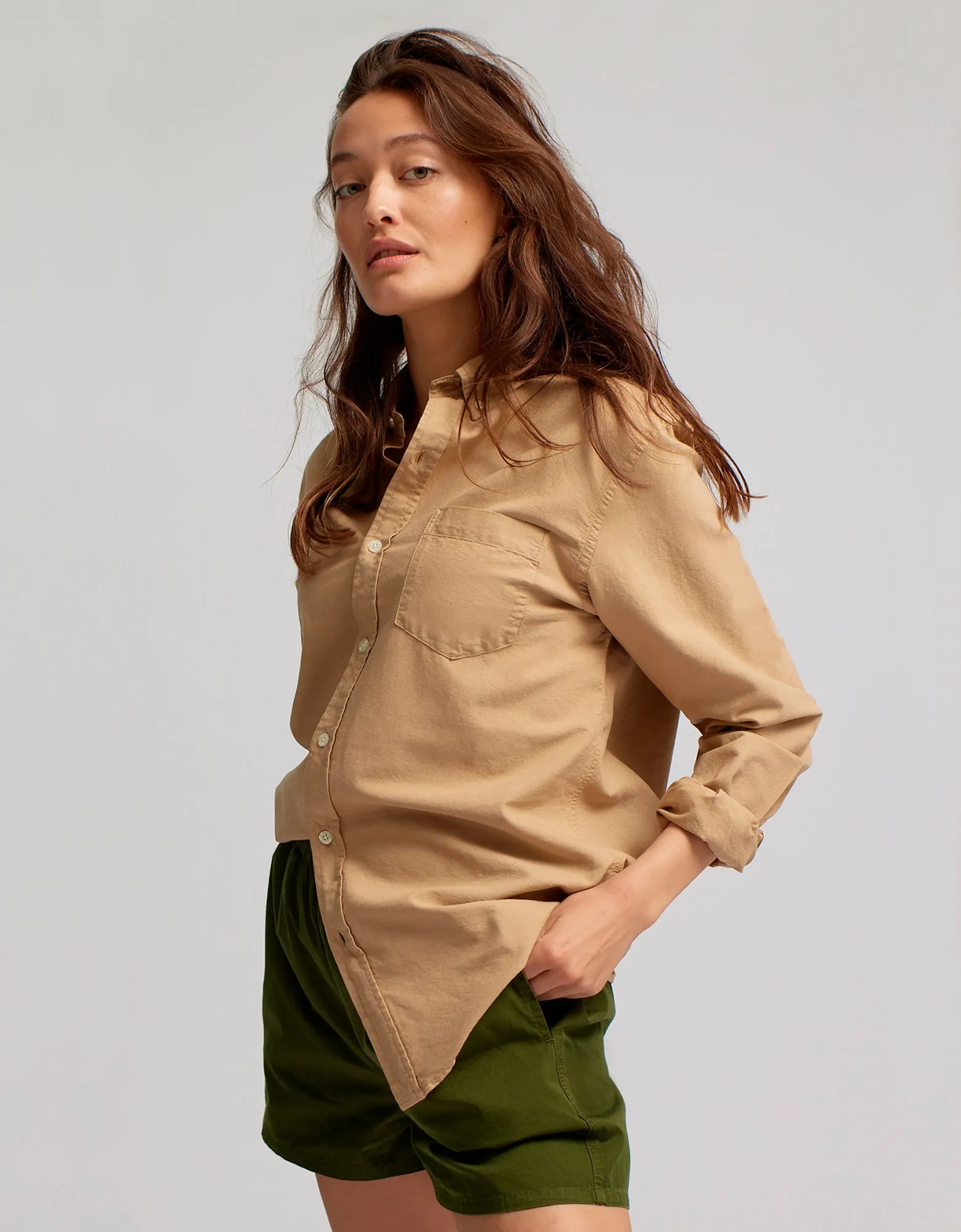 Organic Button Down Shirt - Navy Blue