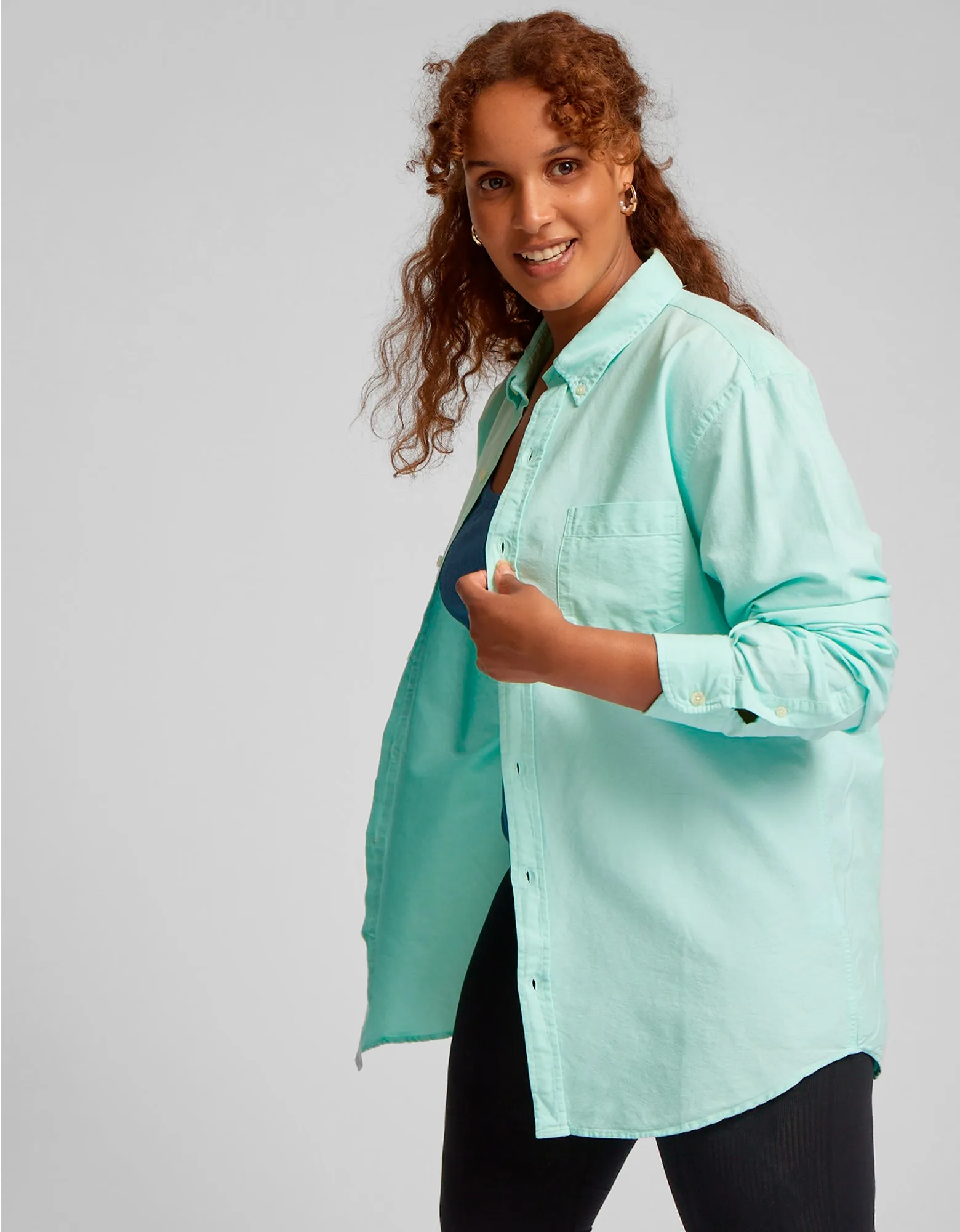 Organic Button Down Shirt - Pearly Purple