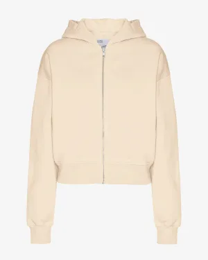 Organic Crop Zip Hood - Ivory White