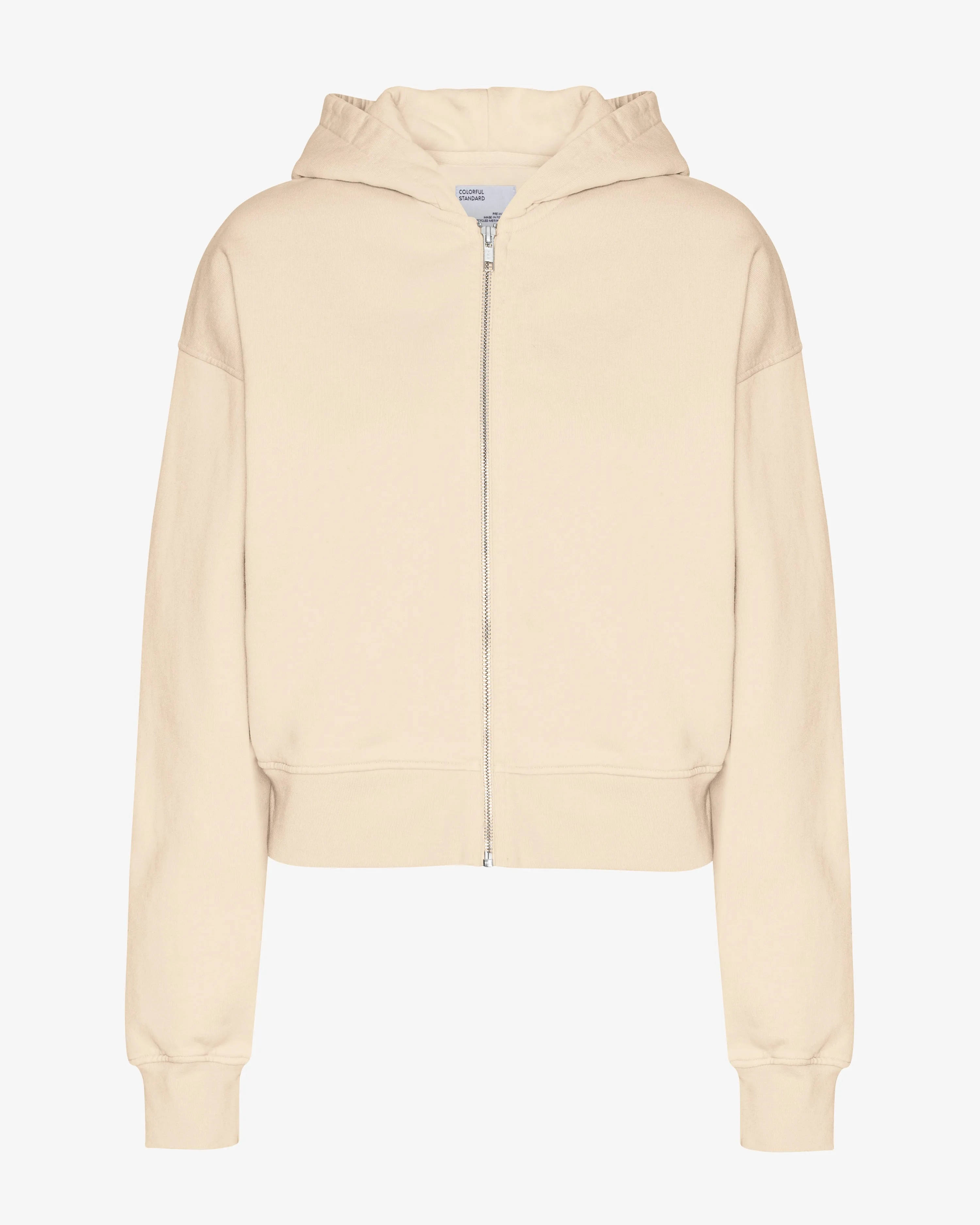 Organic Crop Zip Hood - Ivory White